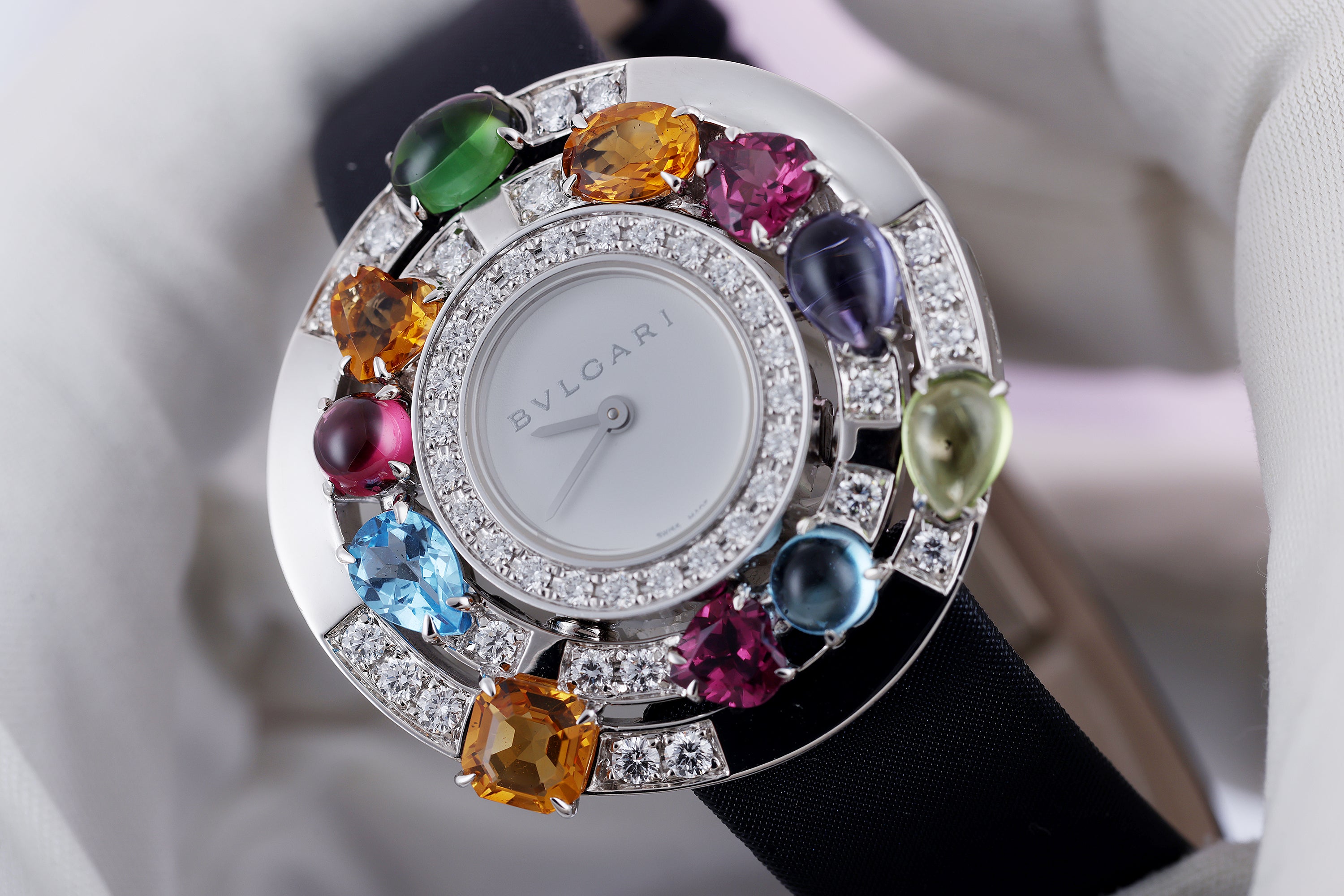Bvlgari Astrale | REF. AE W 36 G | Diamond & Multi Gems | 18k White Gold | 36mm | Quartz | 2010s