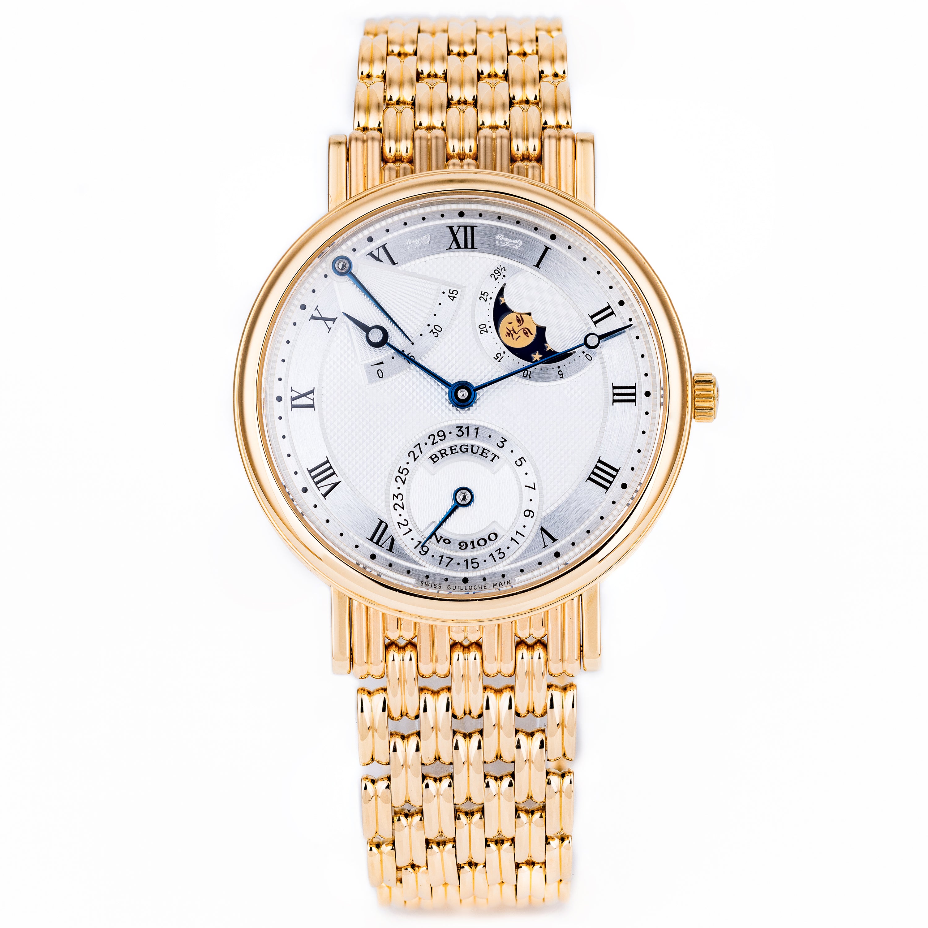 Breguet Classique | REF. 3130 | Power Reserve & Moonphase Display | Silver Dial | 18k Yellow Gold