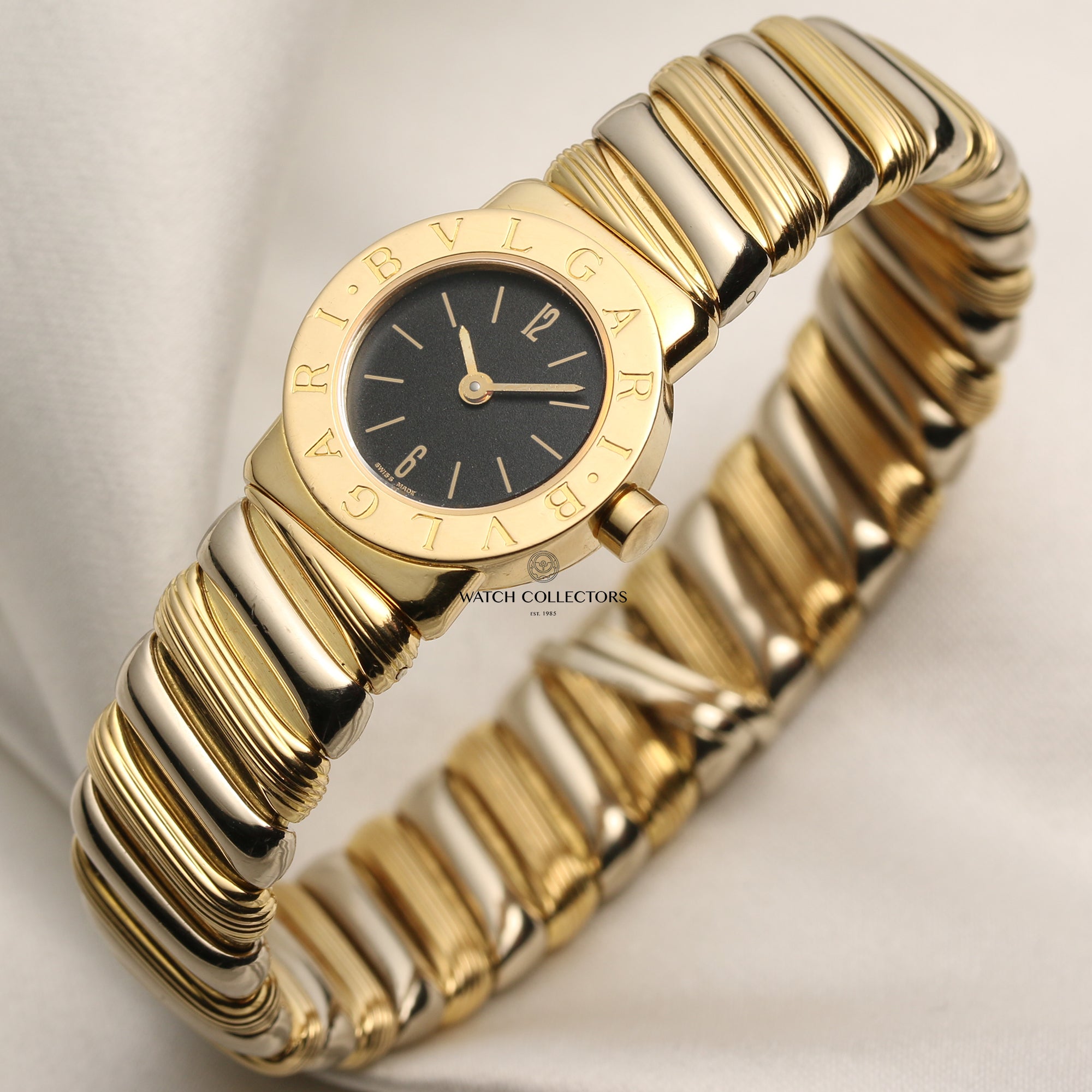 Bvlgari Tubogas Bangle Ladies Watch | REF. BB 19 2T | Two Tone Gold: 18k White & Yellow Gold | 19mm | Circa 2000's
