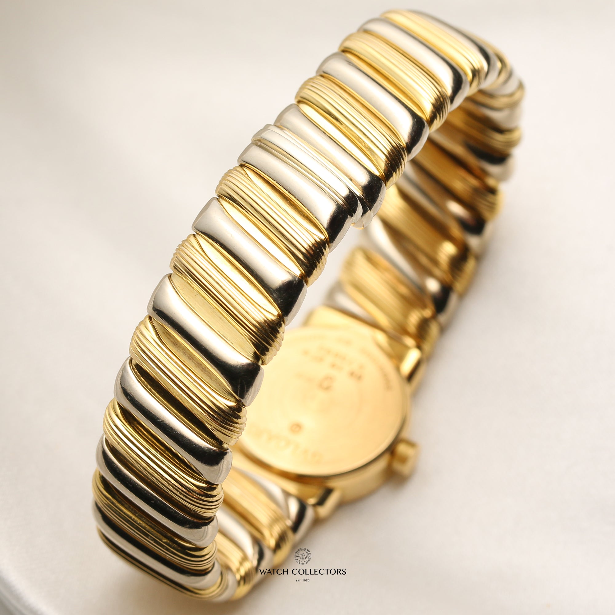 Bvlgari Tubogas Bangle Ladies Watch | REF. BB 19 2T | Two Tone Gold: 18k White & Yellow Gold | 19mm | Circa 2000's