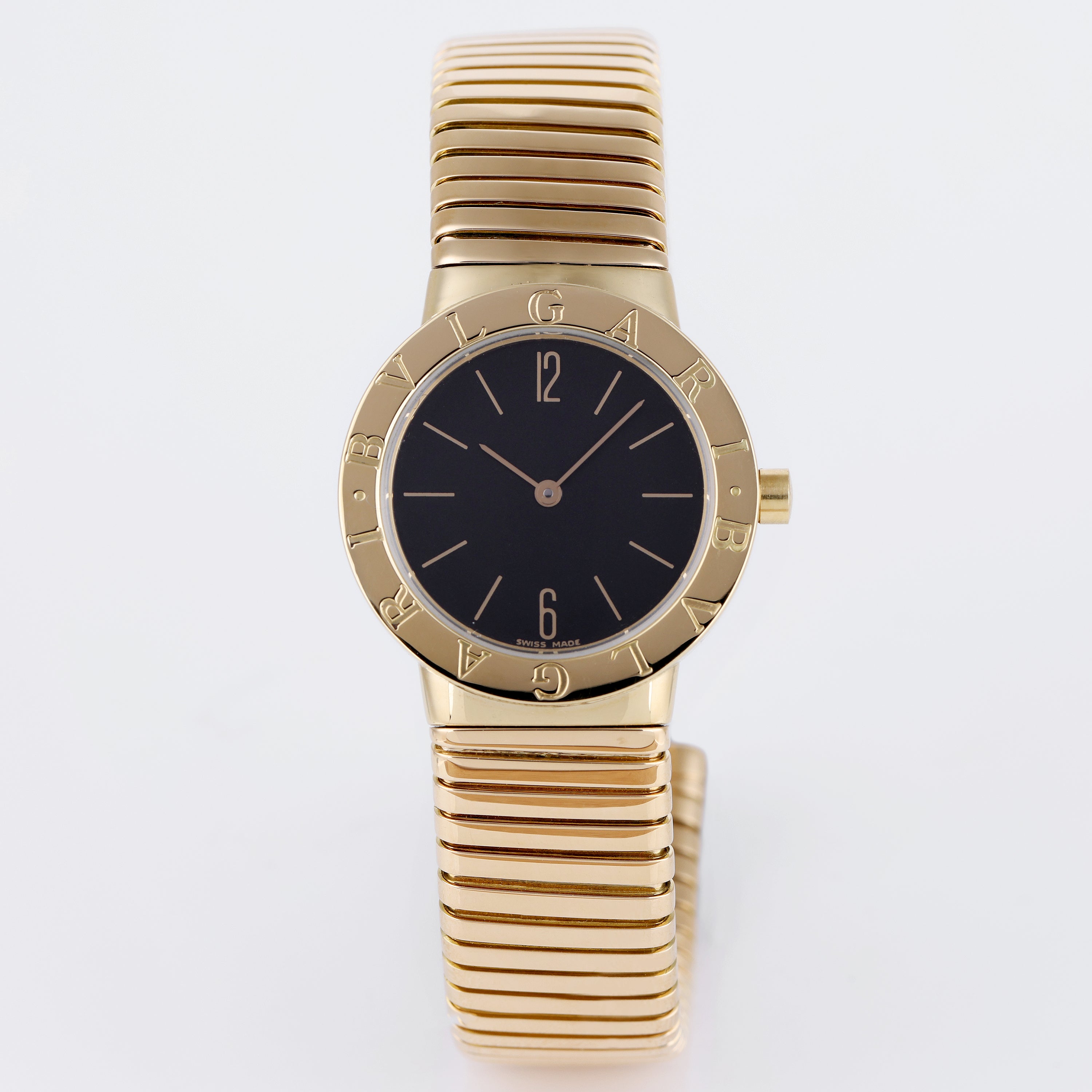 Bvlgari Tubogas | REF. BB 30 2T | Black Dial | 18k Yellow Gold | 30mm