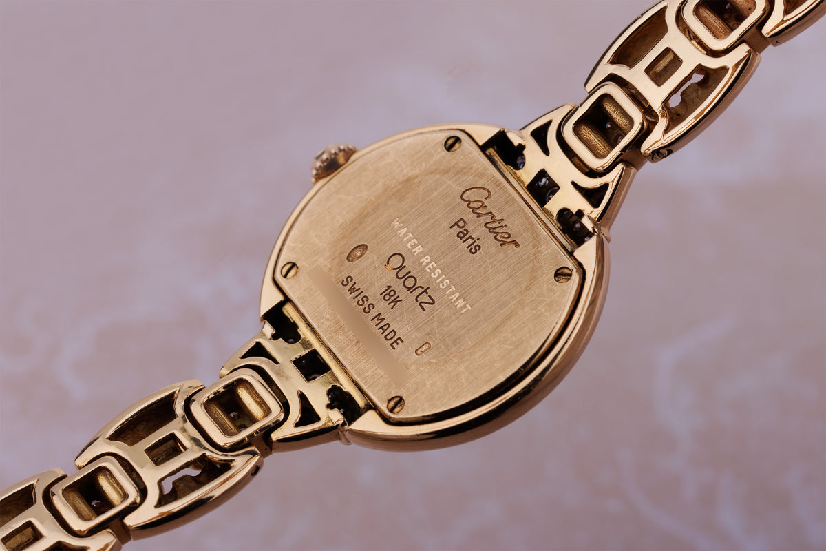 Cartier Diamond Ellipse | REF. 805790 | Diamond Case & Bracelet | 18k Yellow Gold | Quartz | Circa 1990's