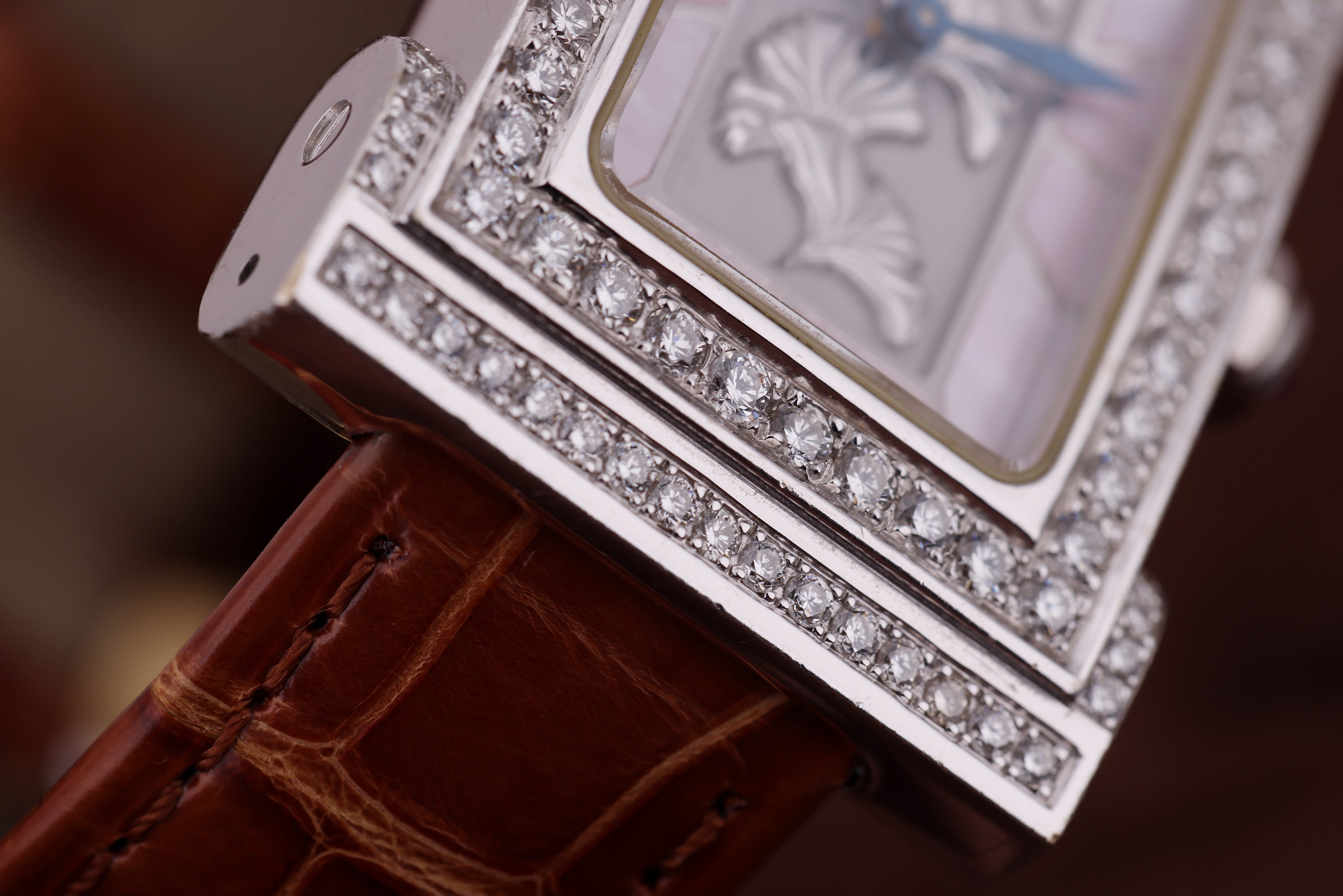 Carrera y Carrera Natura Watch | Mother of Pearl Dial | Diamond Case | 18k White Gold | 22.5 x 37 mm | Circa 2010s