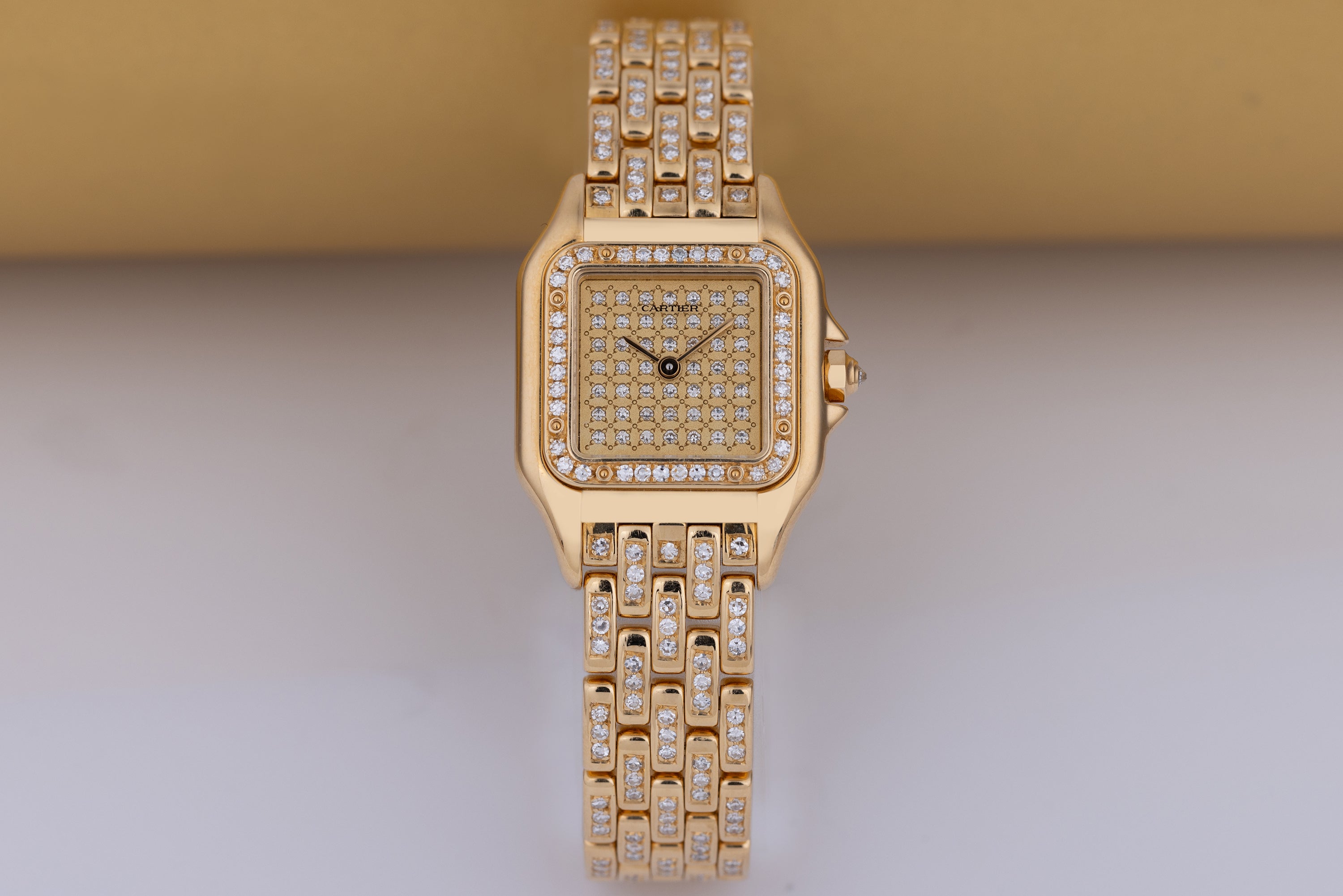 Unworn Cartier Panthere | REF. 1280 2 | Diamond Dial, Bezel & Bracelet | 22mm | 18k Yellow Gold