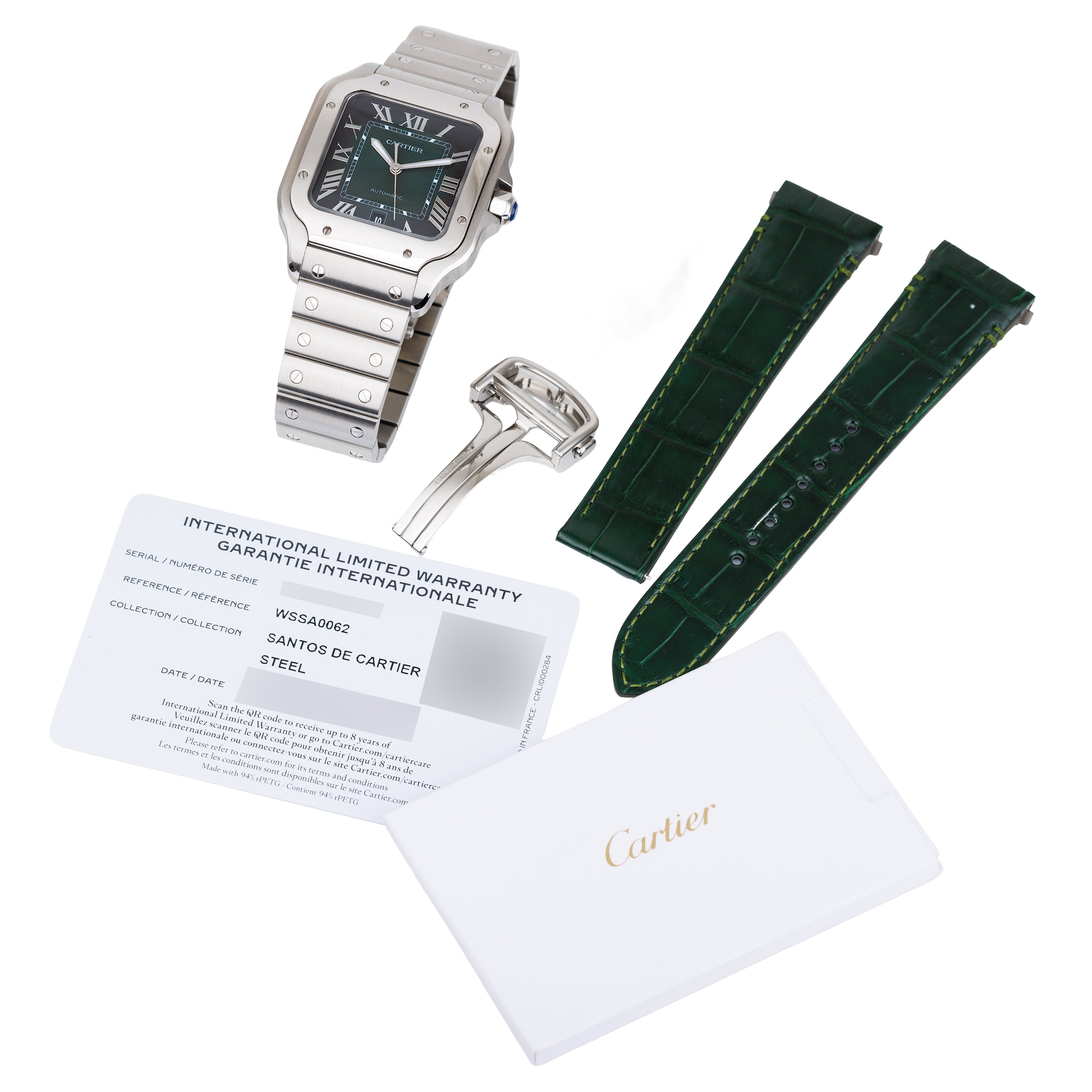 Cartier Santos | REF. WSSA0062 | Green Dial | Automatic | 39mm | Stainless Steel | Box & Papers | 2024