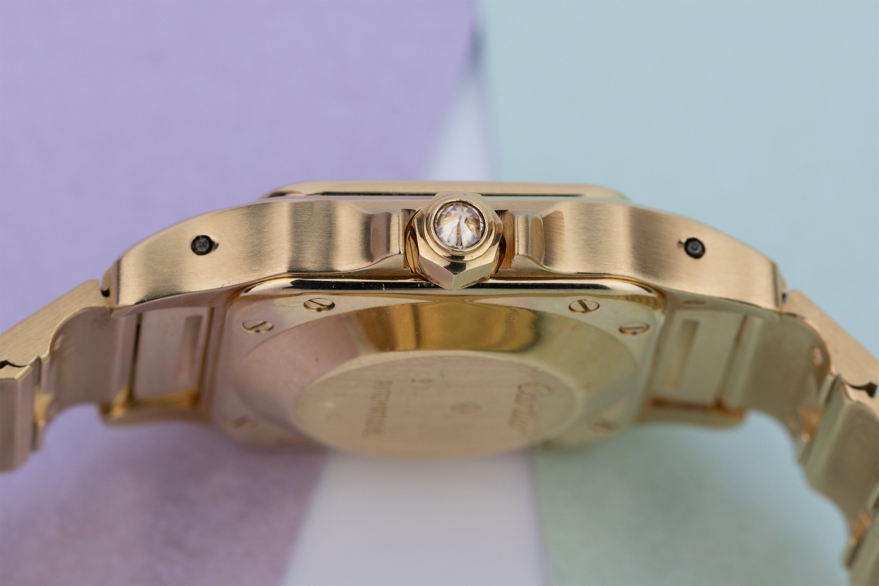 Cartier Santos Galbée | REF. 808010 | Pave Diamond Dial & Bracelet | Automatic | 18k Yellow Gold | 23.5mm