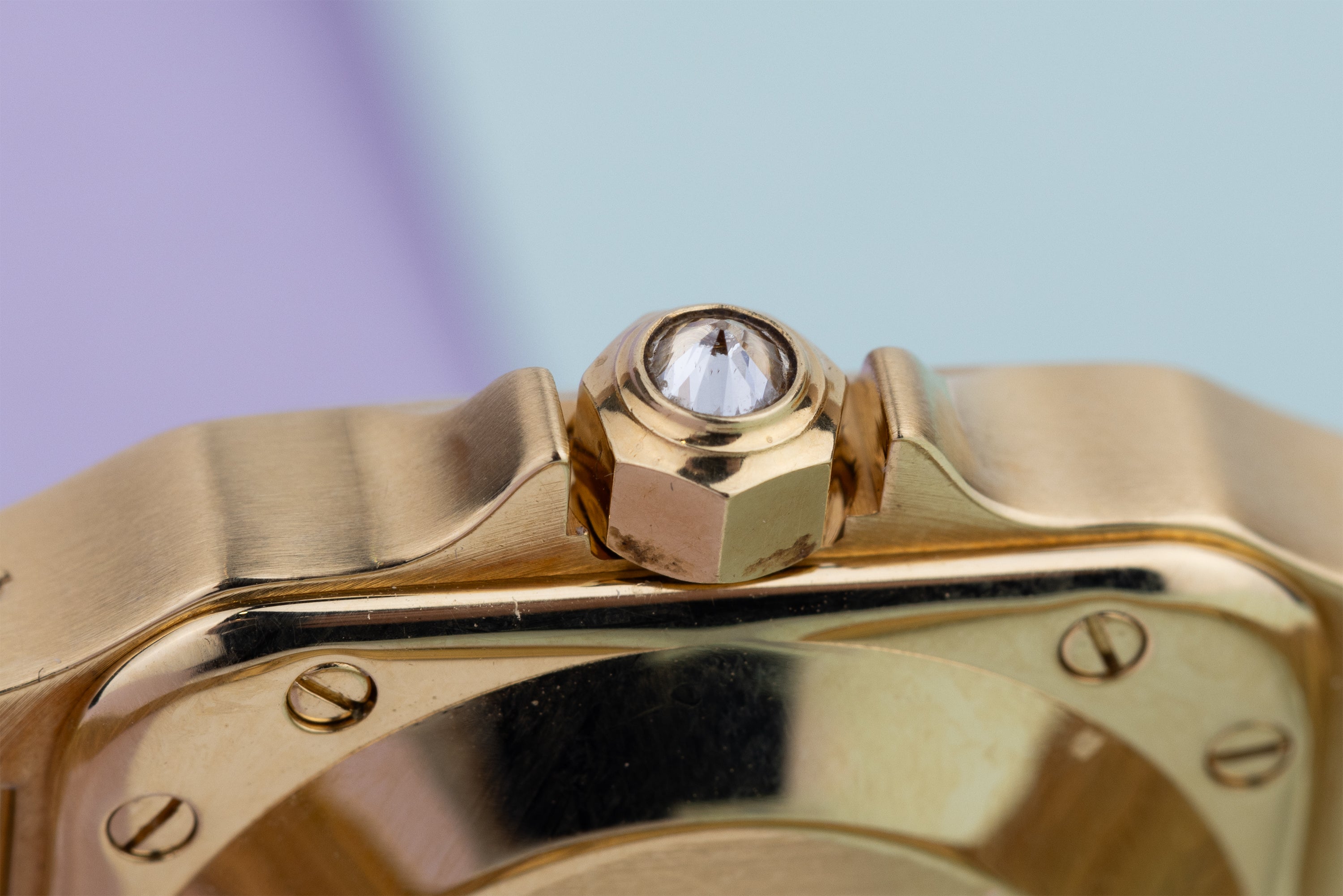 Cartier Santos Galbée | REF. 808010 | Pave Diamond Dial & Bracelet | Automatic | 18k Yellow Gold | 23.5mm