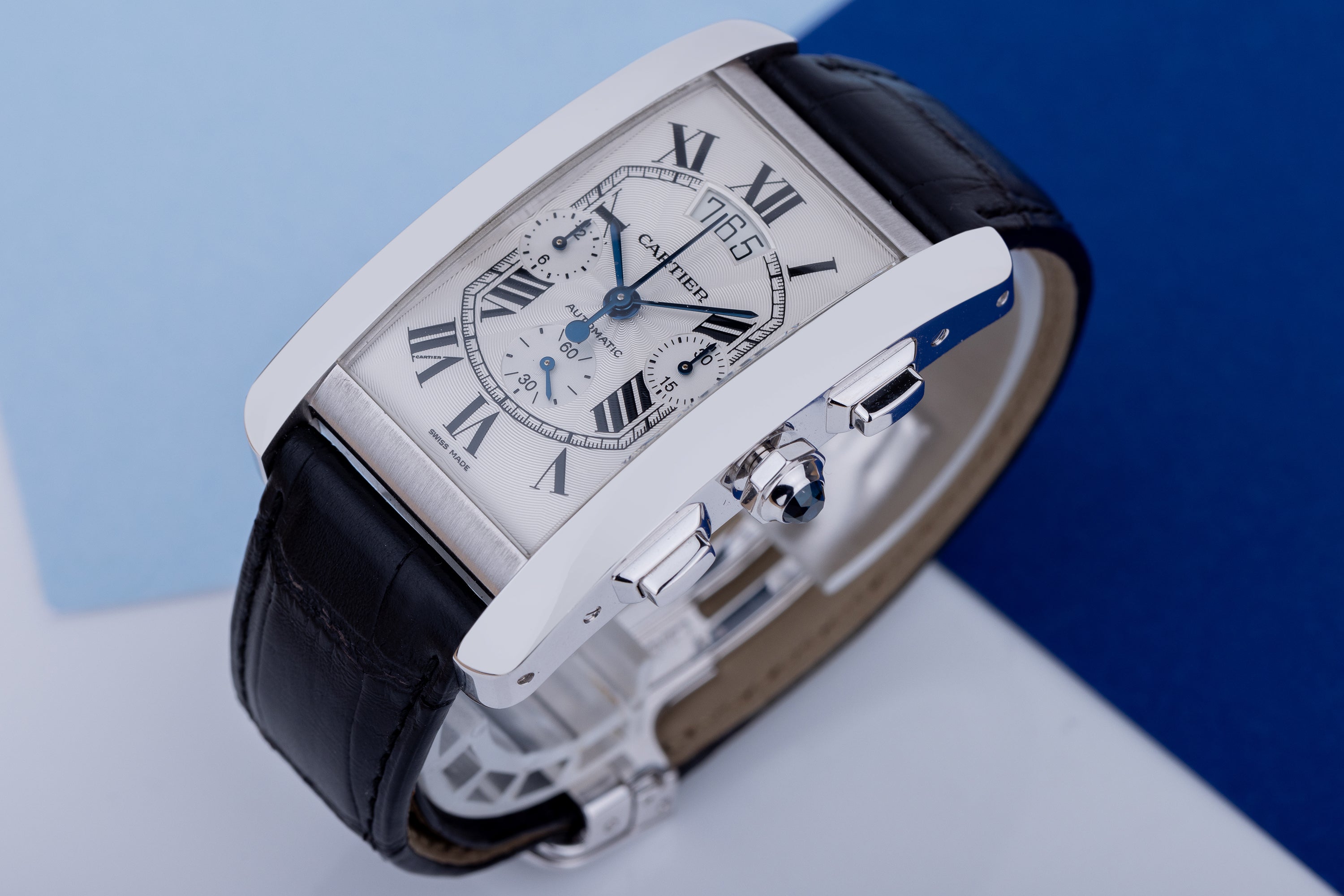 Cartier Tank Americaine XL Chronograph | REF. 3073 | Automatic | 32mm x 52mm | 18k White Gold