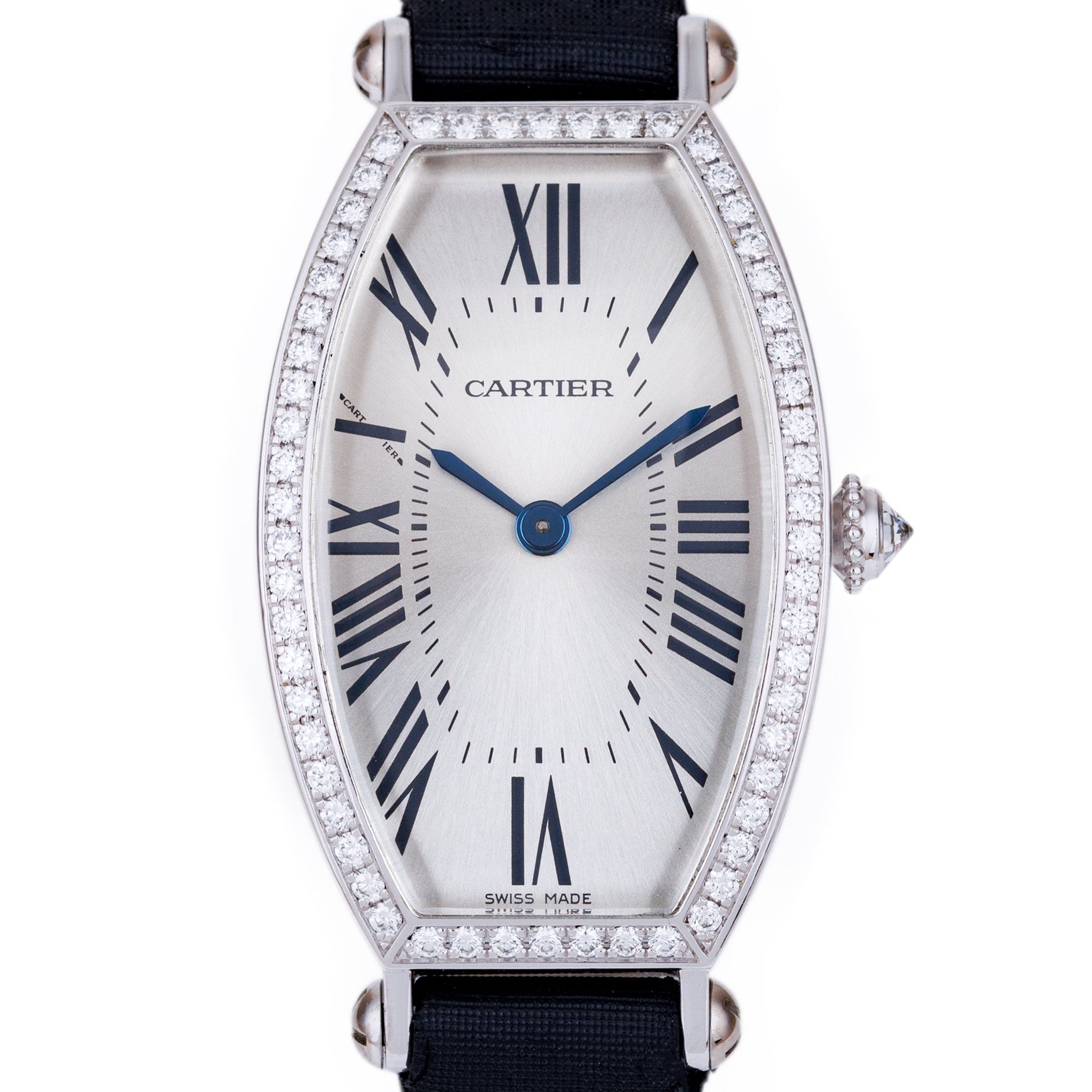 Cartier Tonneau Ladies Watch | REF. 2711 | Diamond Bezel | 18k White Gold | Manual Wind | 21mm | 2000's