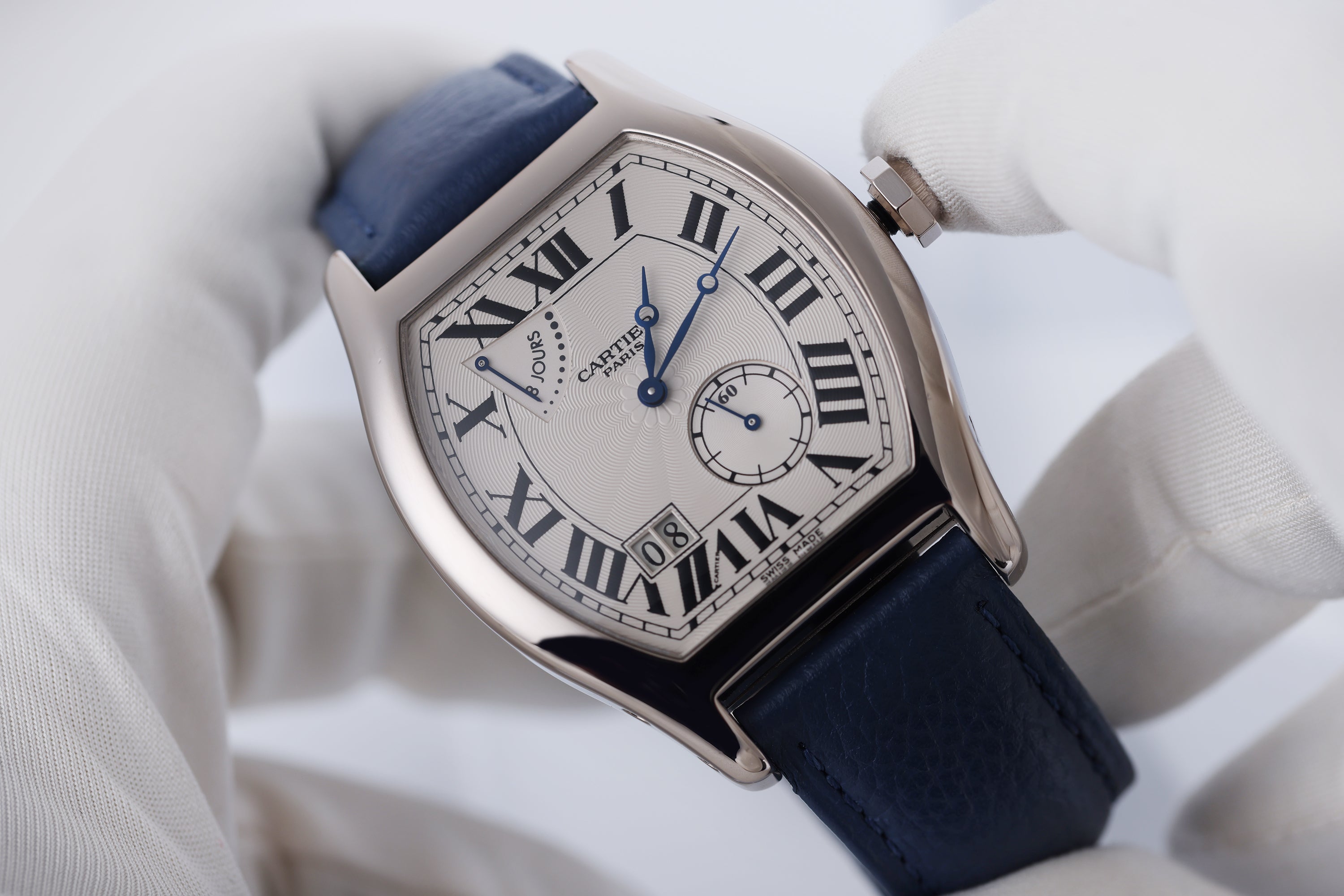 Rare Cartier Tortue XL | REF. 2761 | 8 Day Power Reserve | 18k White Gold | 38mm | Box & Papers | 2014