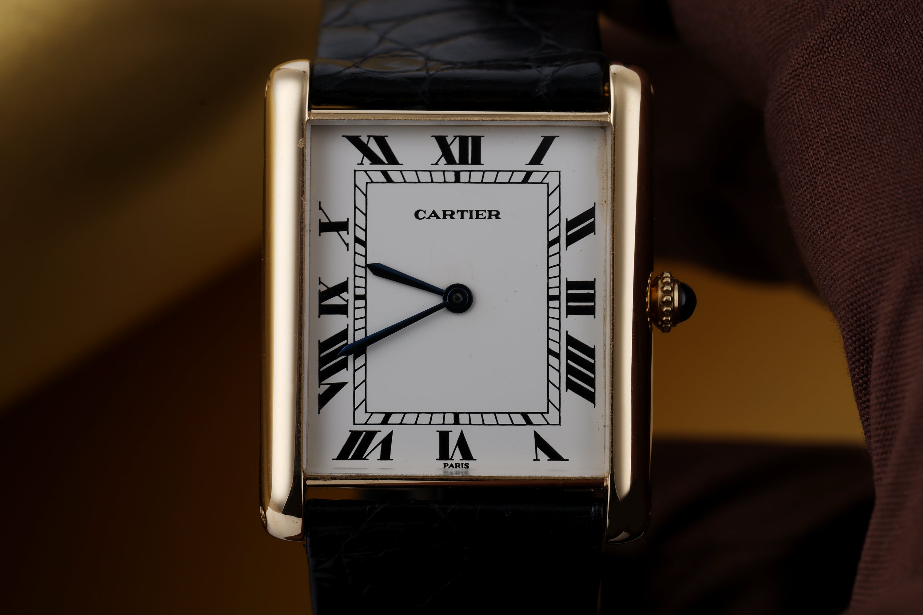 Rare Cartier Tank 'Jumbo' | REF. 17002 | Automatic | White Dial | 1970's | 18k Yellow Gold | 28 x 35mm