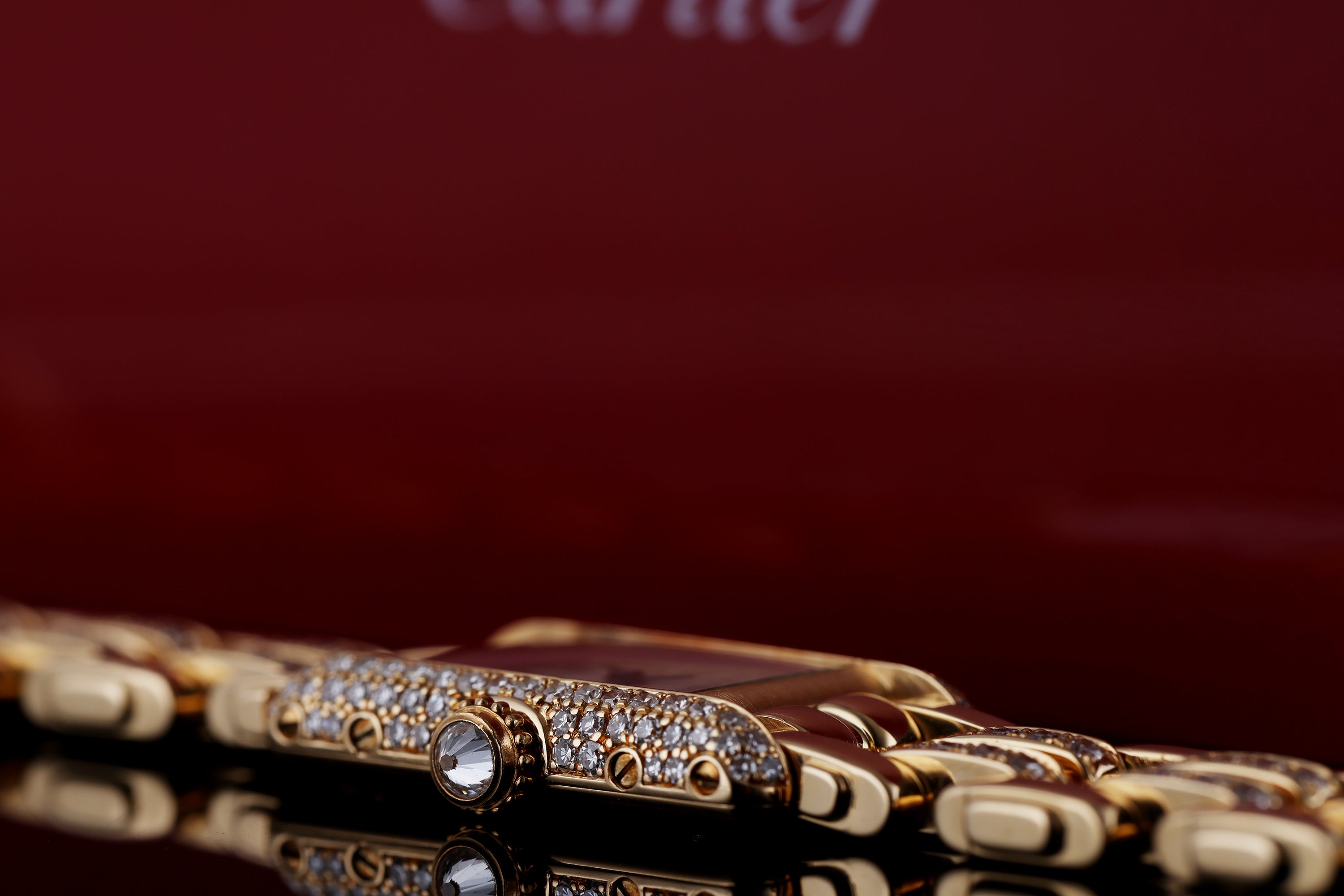 Cartier Mini Tank | REF. 828003 | Diamond bezel & Bracelet | 15.5mm | 18k Yellow Gold | 1990's