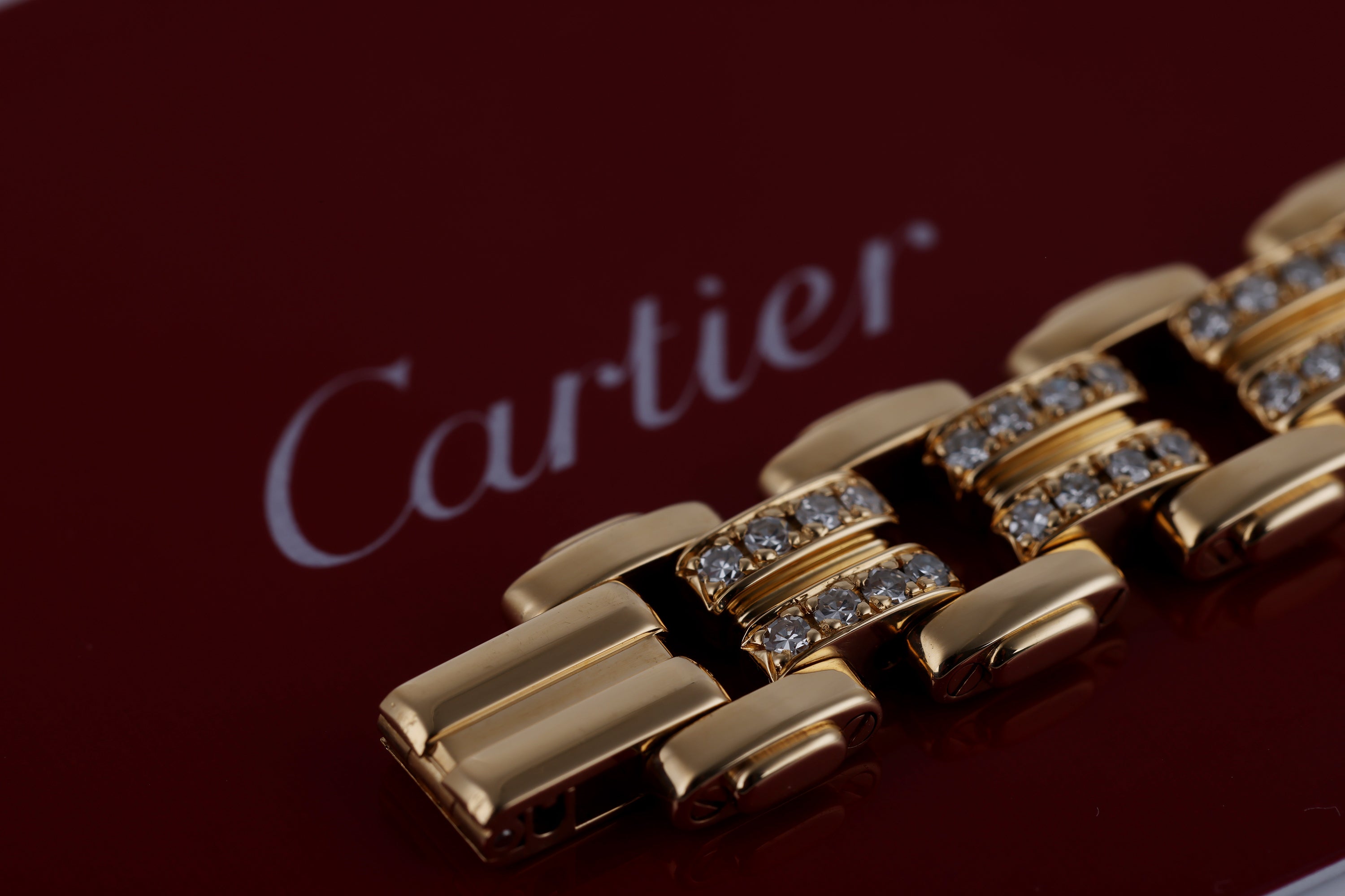 Cartier Mini Tank | REF. 828003 | Diamond bezel & Bracelet | 15.5mm | 18k Yellow Gold | 1990's