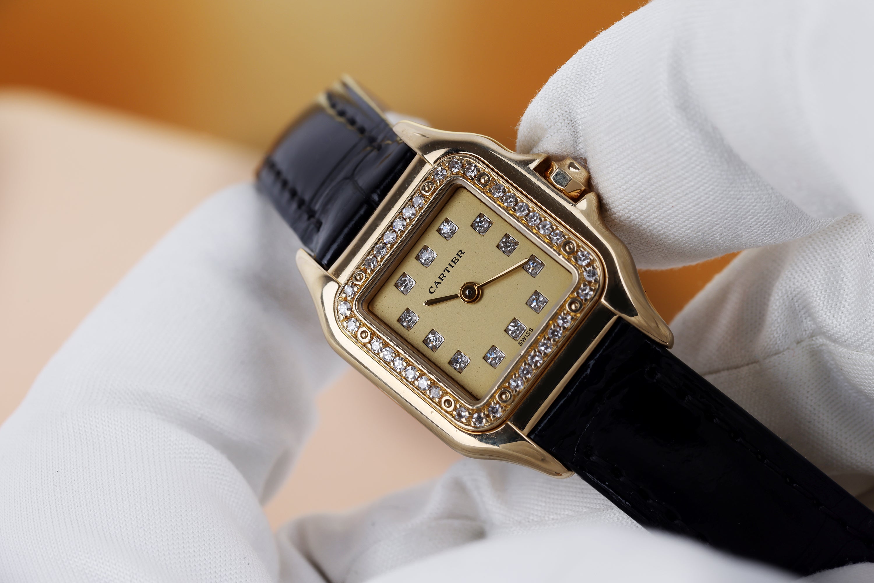 Cartier Panthere | REF. 8057915 | Diamond Dial & Bezel | 21.5mm | 18k Yellow Gold