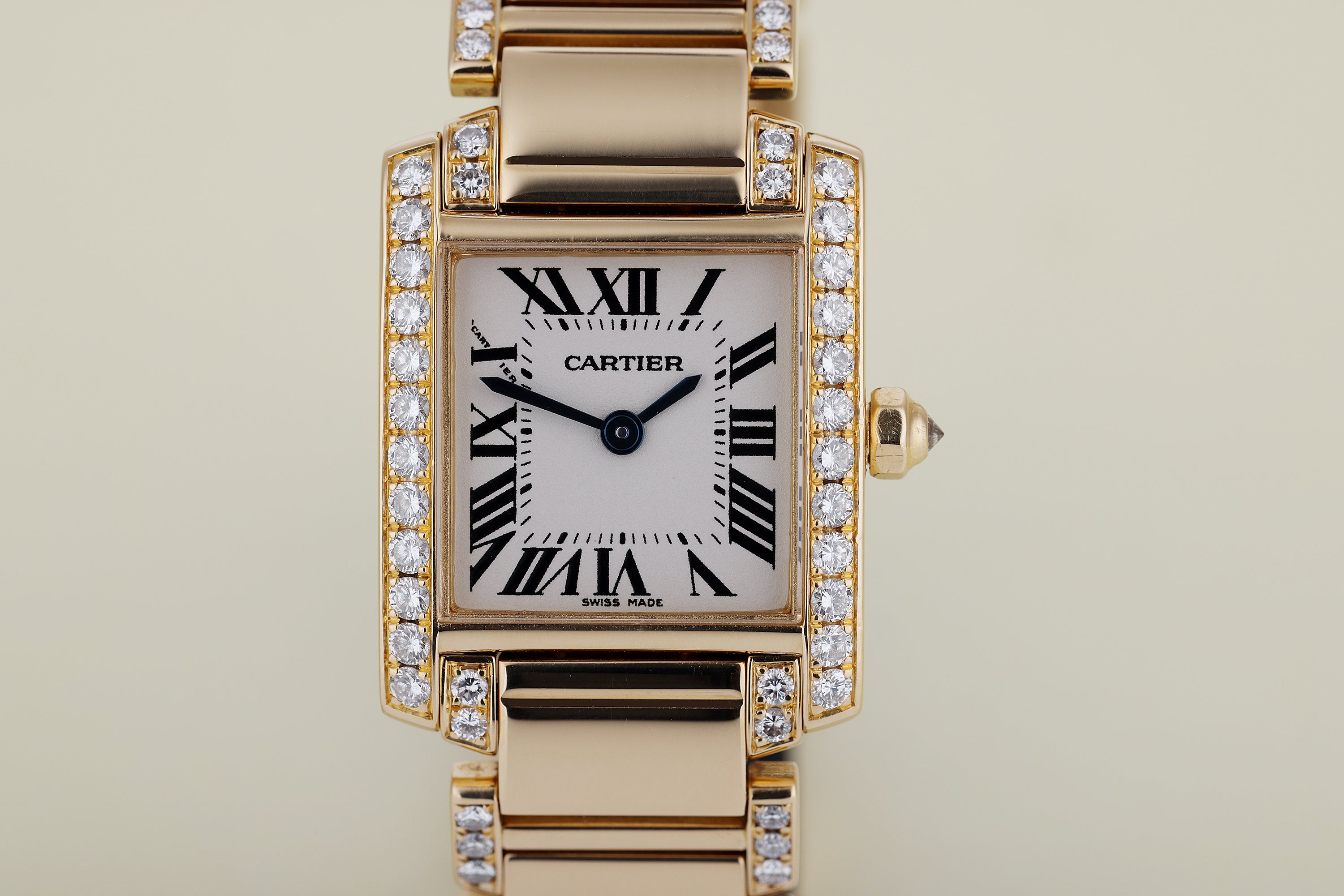 Cartier Tank Francaise | REF. 2385 | Diamond Bezel & Bracelet | 18k Yellow Gold | Box | 2000's