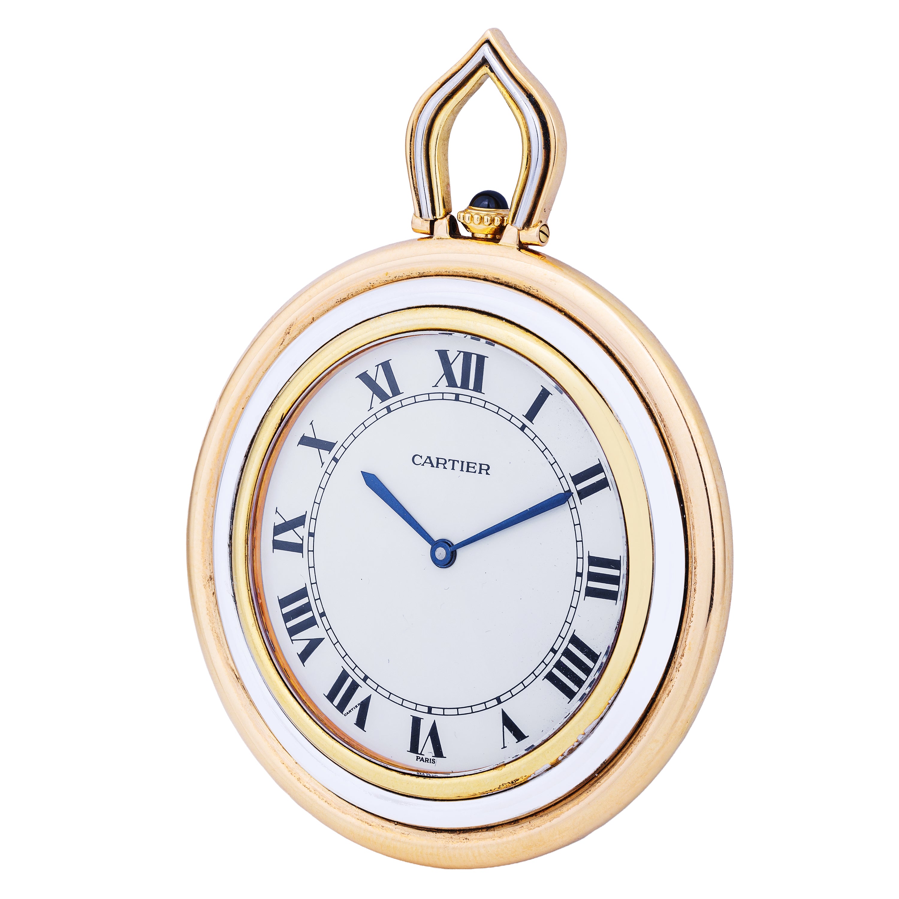 Cartier Pendant Watch | Tri-Colour Gold | 18k White, Rose & Yellow Gold | 46mm | Manual Wind | 1990's