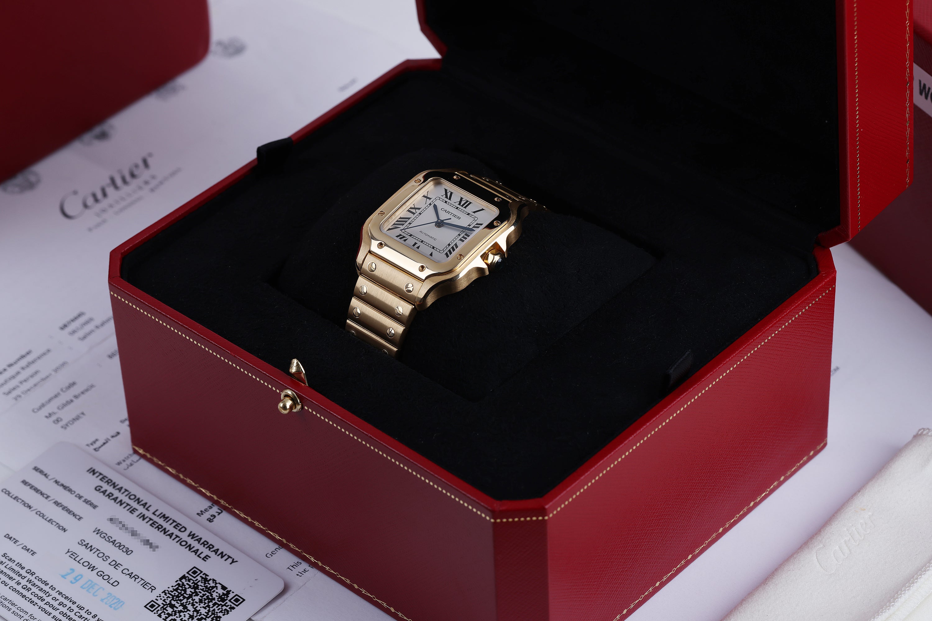 Cartier Santos | REF. WGSA0030 / 4073 | Box & Papers | 2020 | 18k Yellow Gold | 35mm