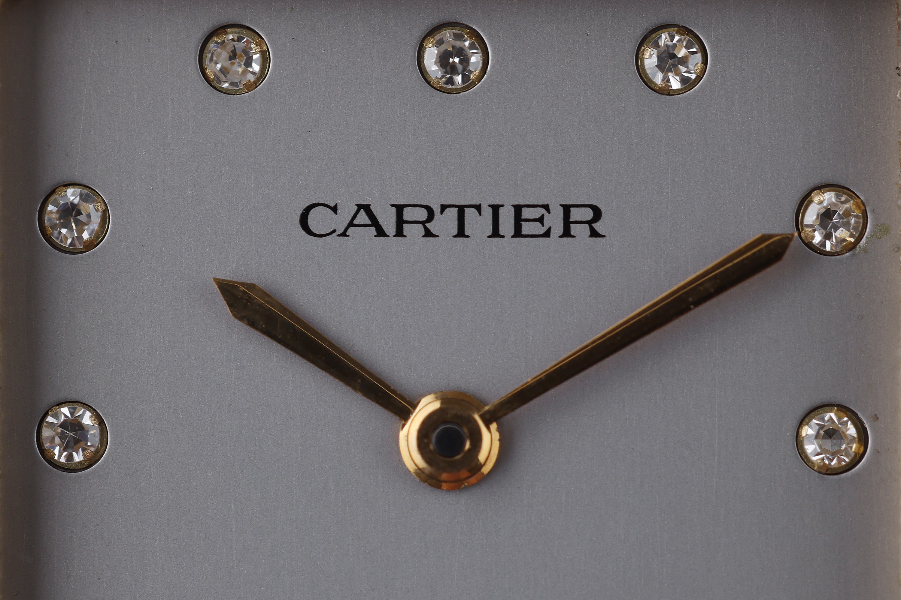Cartier Santos Carrée Automatique | REF. 2960 | Ivory Grey Diamond Dial | Diamond End-links | 18k Yellow Gold | 29mm | 1980's