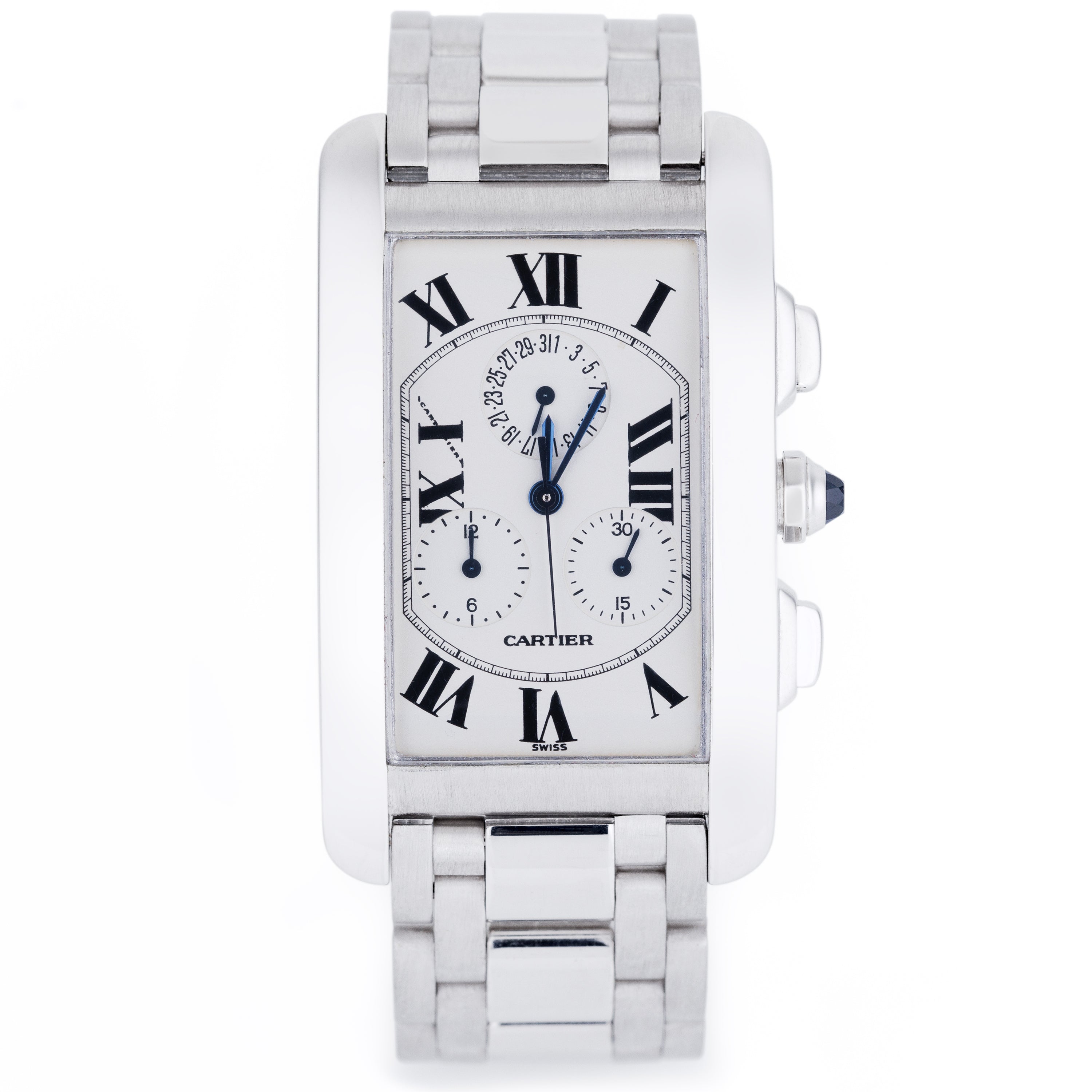 Cartier Tank Americaine Chronograph | REF. 2312 | 18k White Gold | Quartz | Box & Papers | 2003