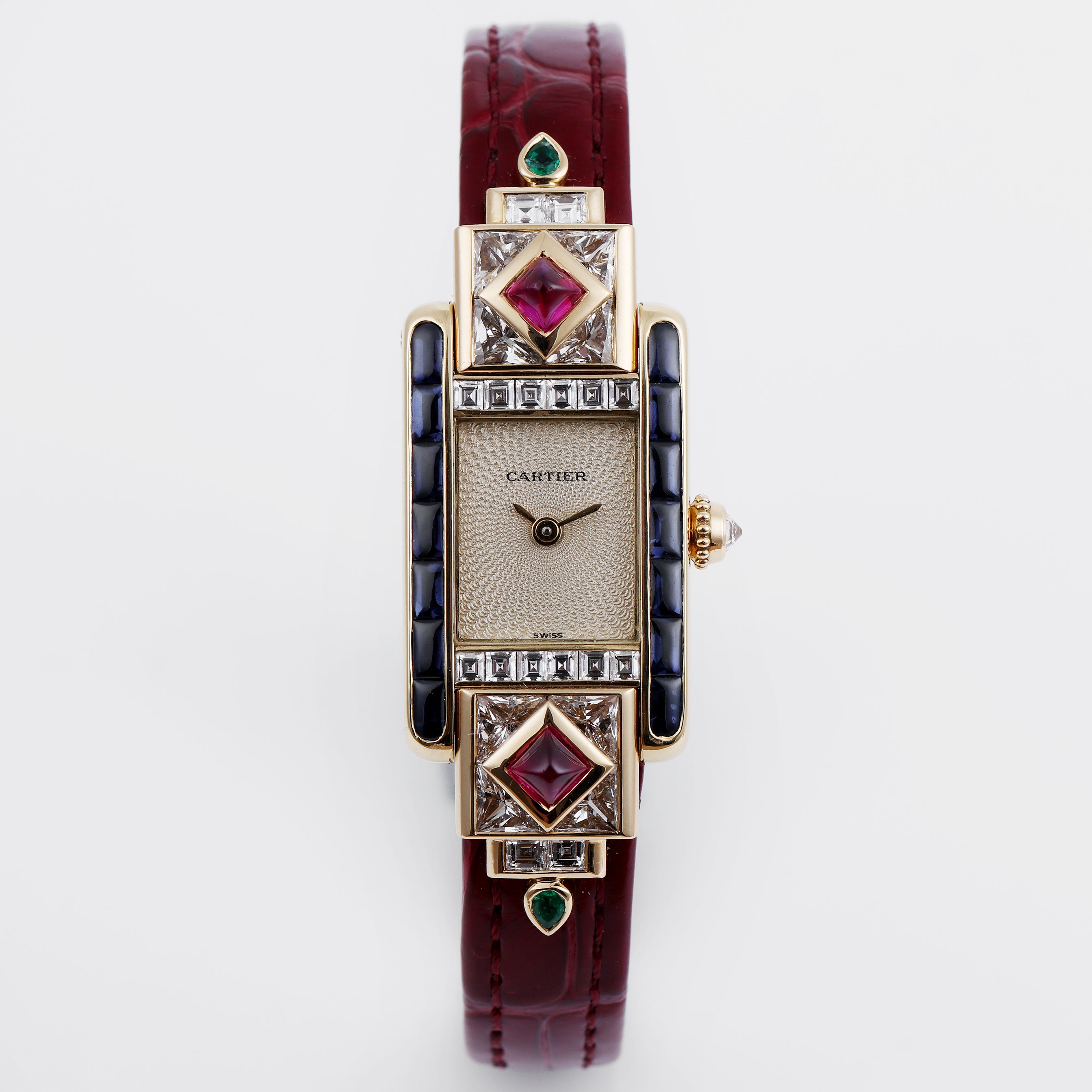 Cartier St Petersburg Collection Tutti Frutti | Diamond, Ruby, Emerald & Sapphires | 18k Yellow Gold | 16.5mm | Quartz