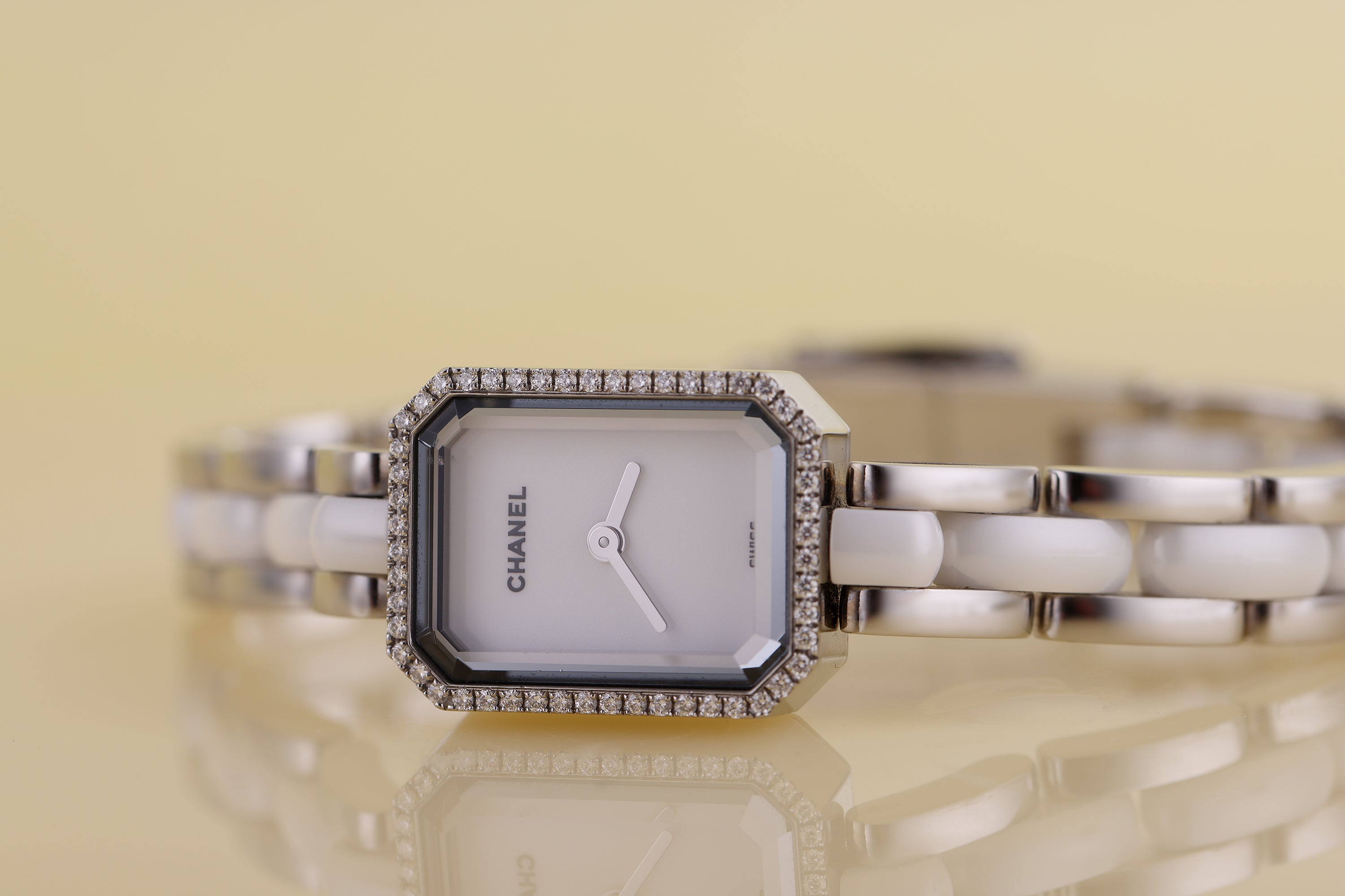 Chanel Première Watch | REF. H2132 | White Ceramic & Steel | Diamond Bezel | 15mm