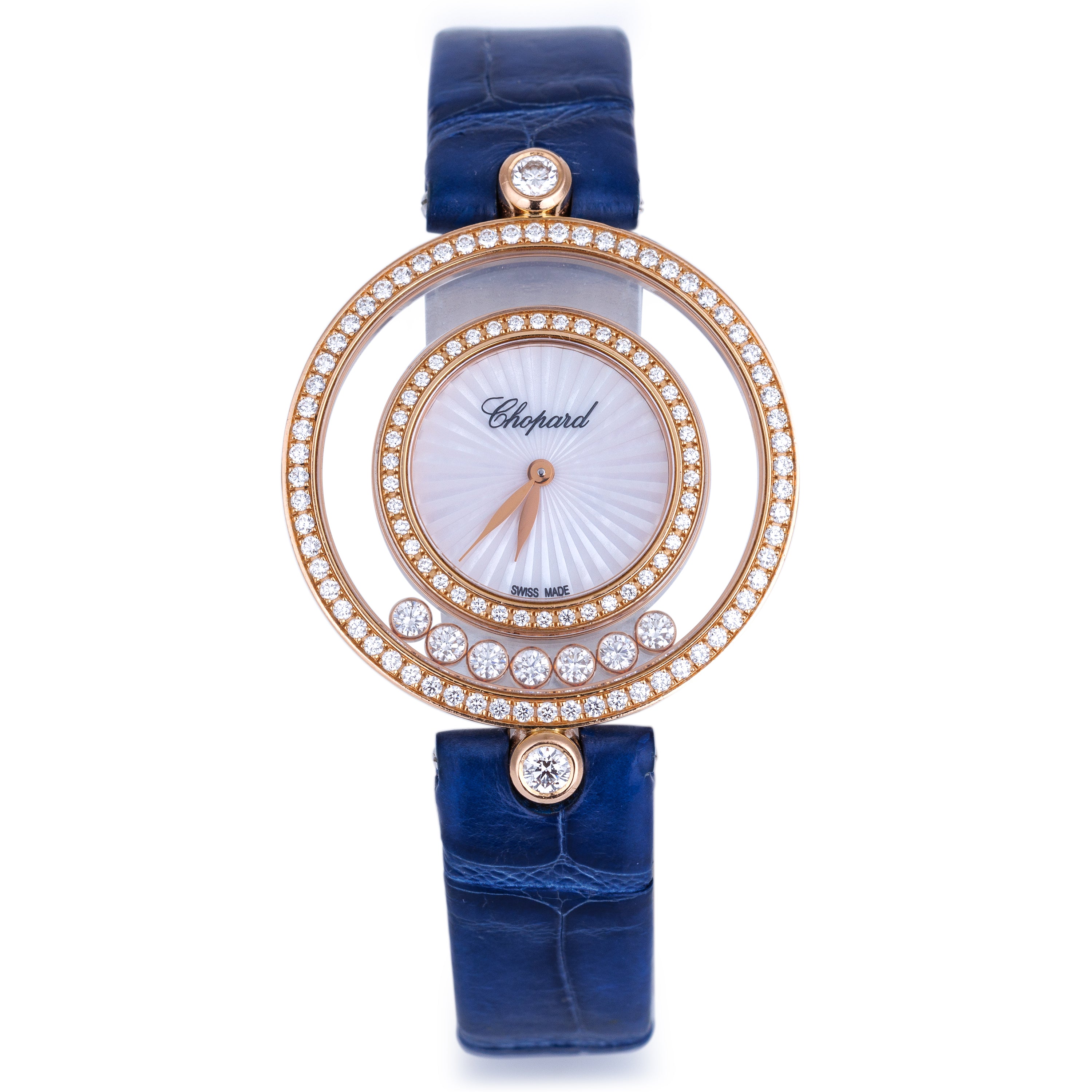 Chopard Happy Diamonds Ladies Watch | REF. 4596 | Mother of Pearl Dial | Round Brilliant Diamonds | 32mm | 18k Rose Gold | Box & Papers | 2019