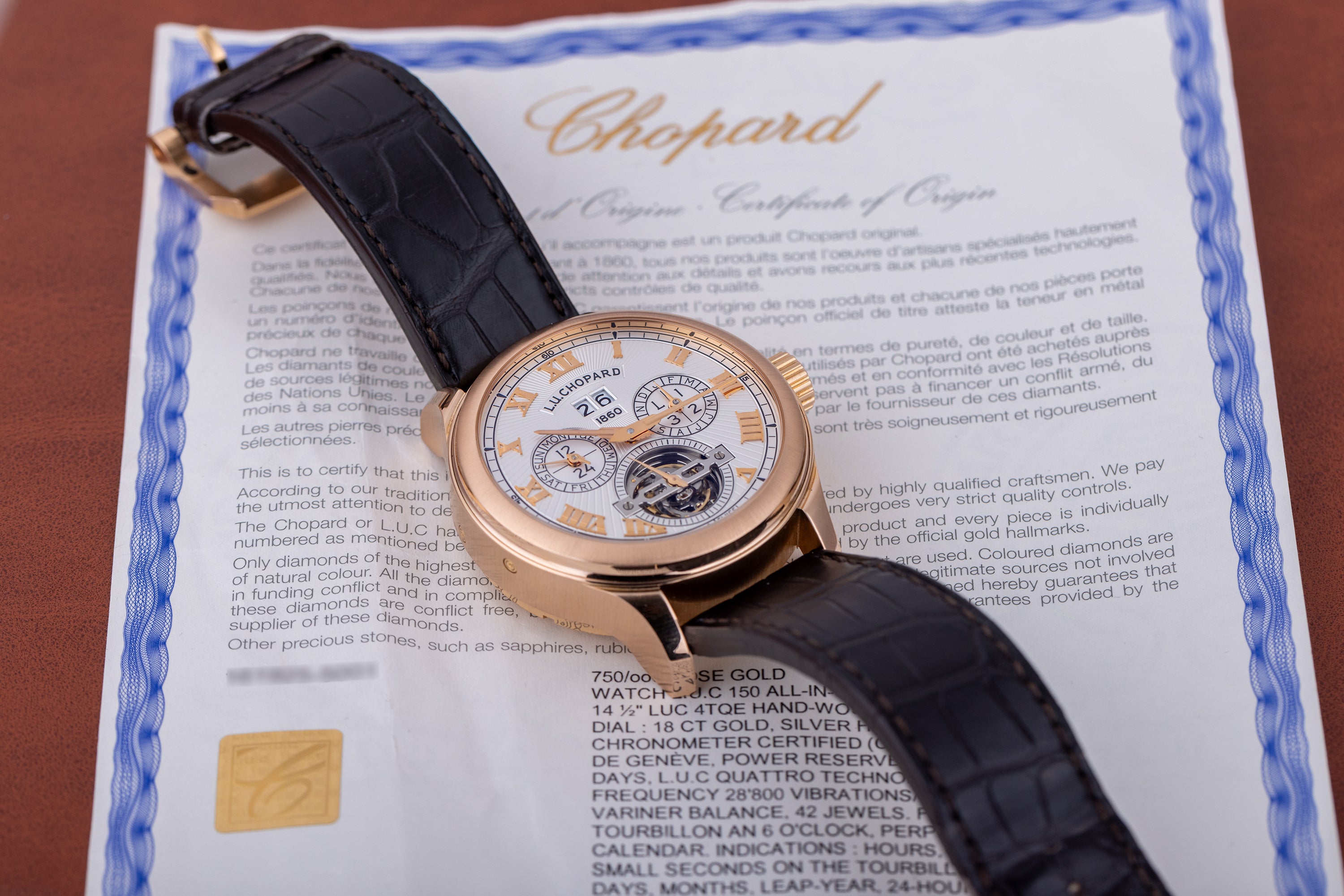Chopard L.U.C 150 ALL-IN-ONE | REF. 161925-5001 | Limited to 15 Pieces | Tourbillon, Perpetual Calendar, Equation of TIme, Sunrise & Sunet, Moonphase & More | 18k Rose Gold | 46mm | Box & Papers | 2012