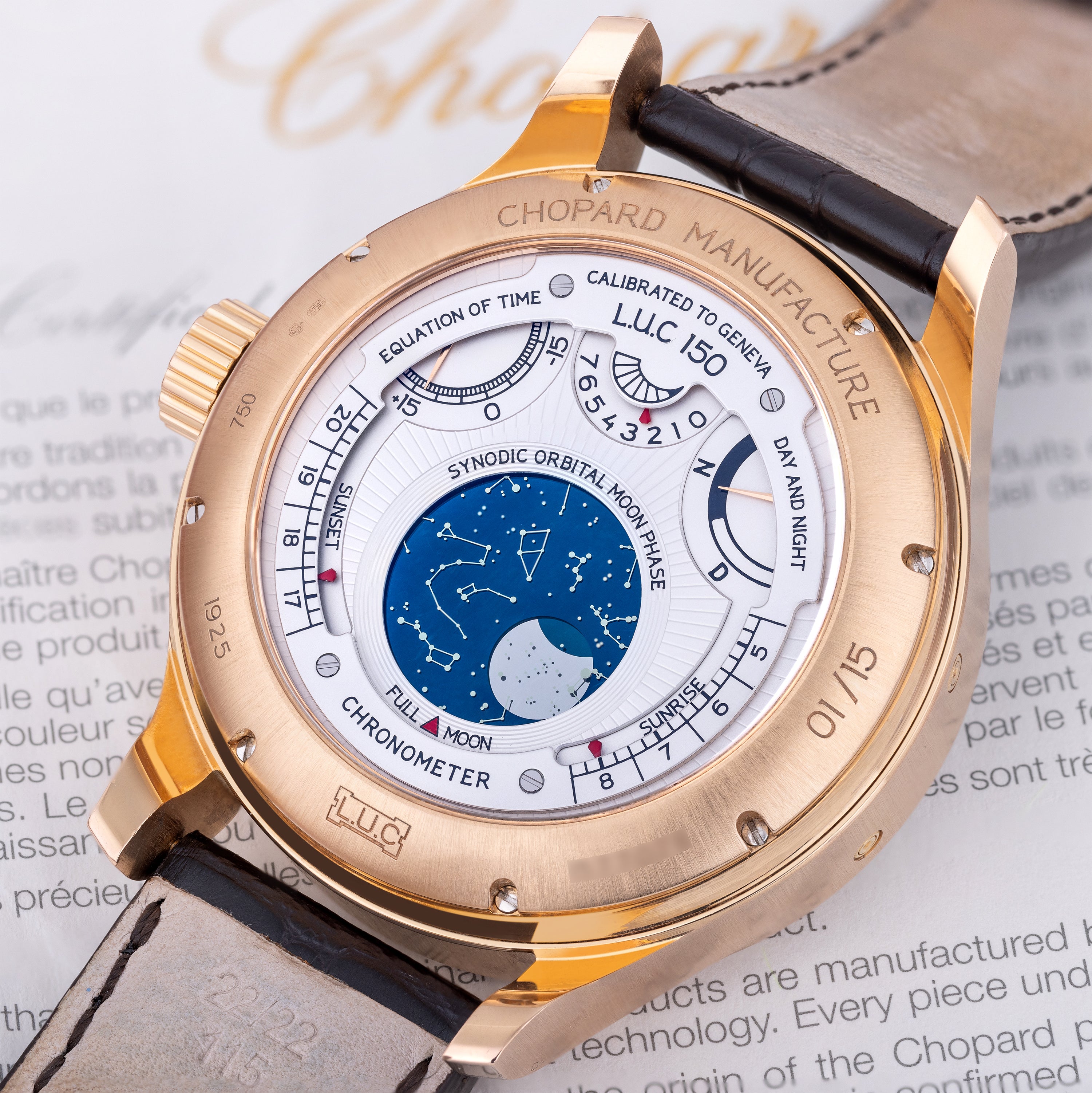 Chopard L.U.C 150 ALL-IN-ONE | REF. 161925-5001 | Limited to 15 Pieces | Tourbillon, Perpetual Calendar, Equation of TIme, Sunrise & Sunet, Moonphase & More | 18k Rose Gold | 46mm | Box & Papers | 2012