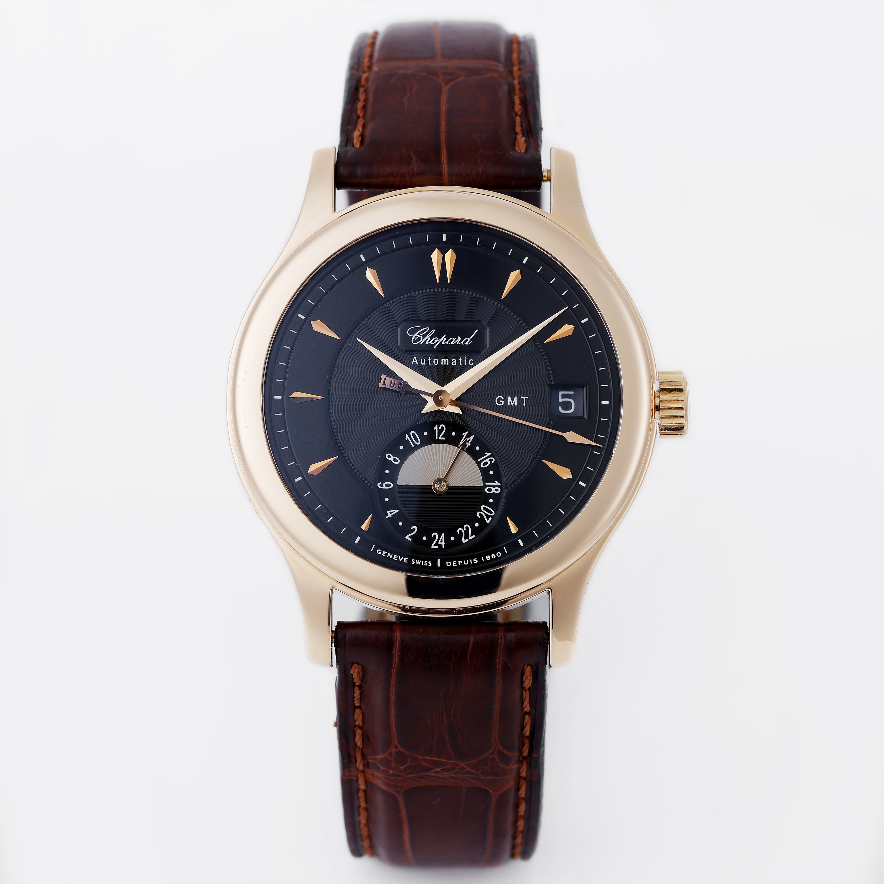 Chopard L.U.C GMT | REF. 16/1867 | Black Dial | 18k Rose Gold | 38mm | Automatic | 2010's