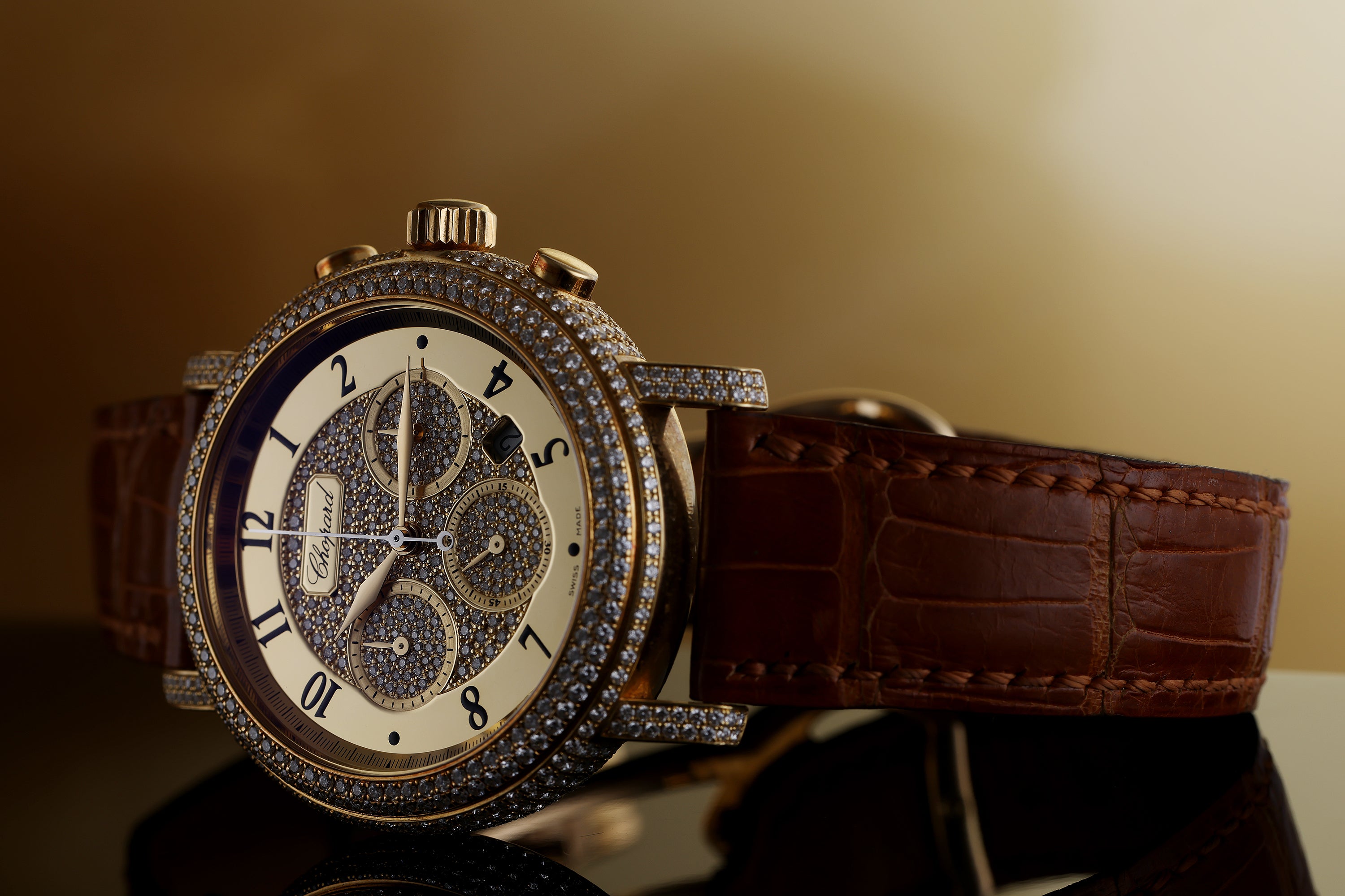 Chopard Elton John Foundation Chronograph | Limited Edition | REF. 17-1868-20 | Diamond Bezel & Dial | 39mm | 18k Yellow Gold