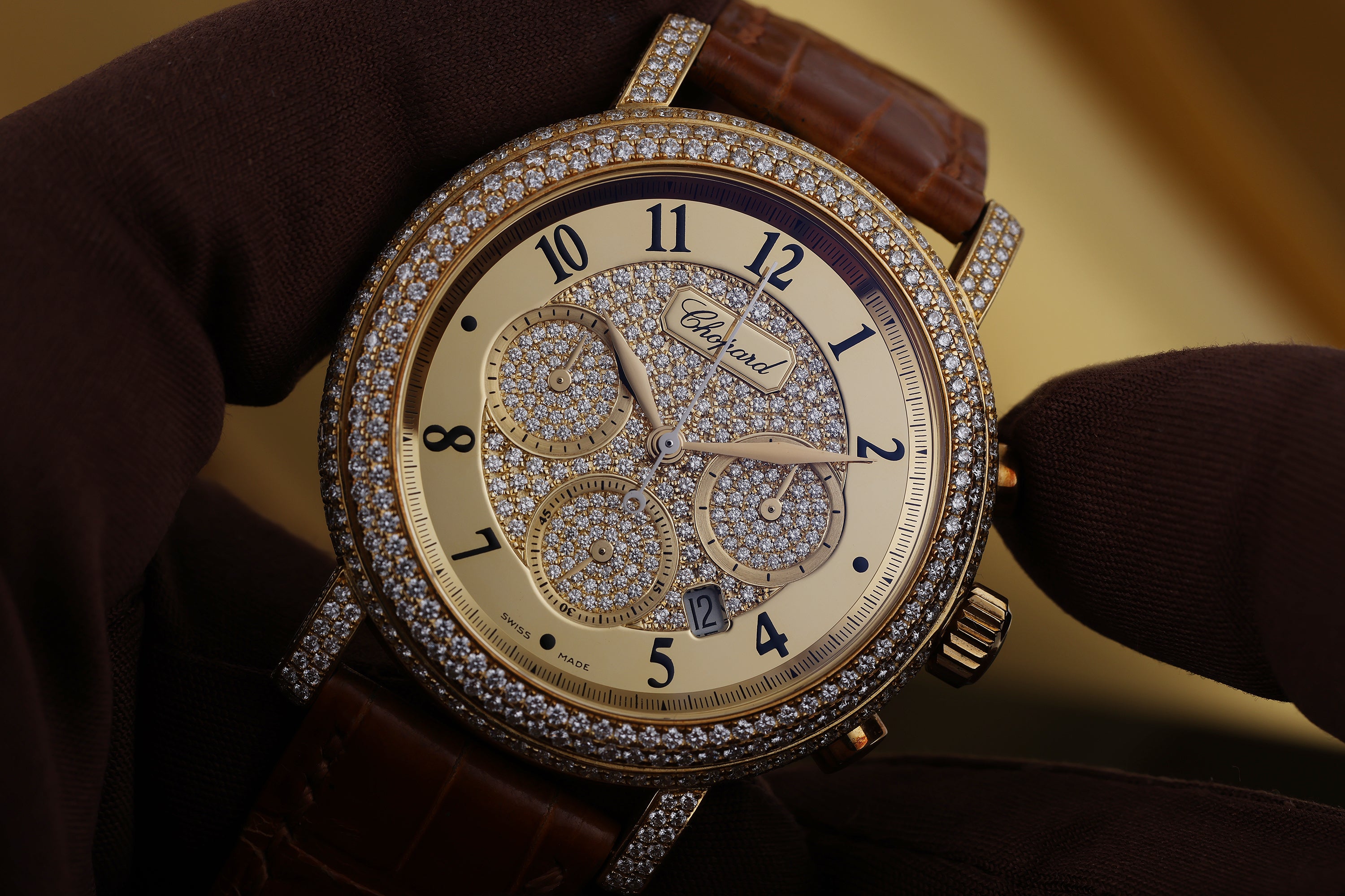 Chopard Elton John Foundation Chronograph | Limited Edition | REF. 17-1868-20 | Diamond Bezel & Dial | 39mm | 18k Yellow Gold