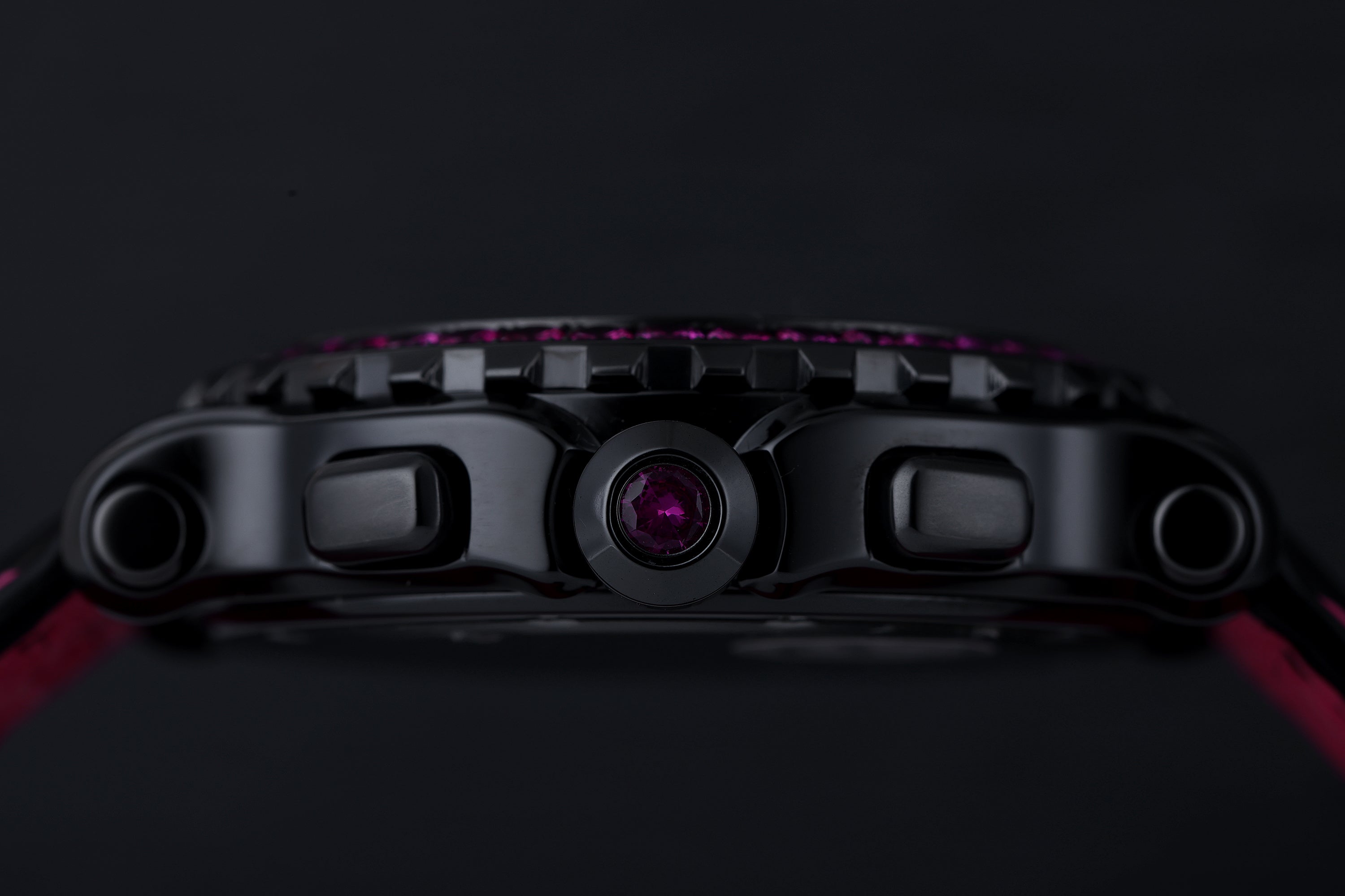 Chopard Happy Sport Chronograph | REF. 8515 | Black Ceramic | Diamonds & Pink Sapphires | 42mm | Quartz | 2000's | Box