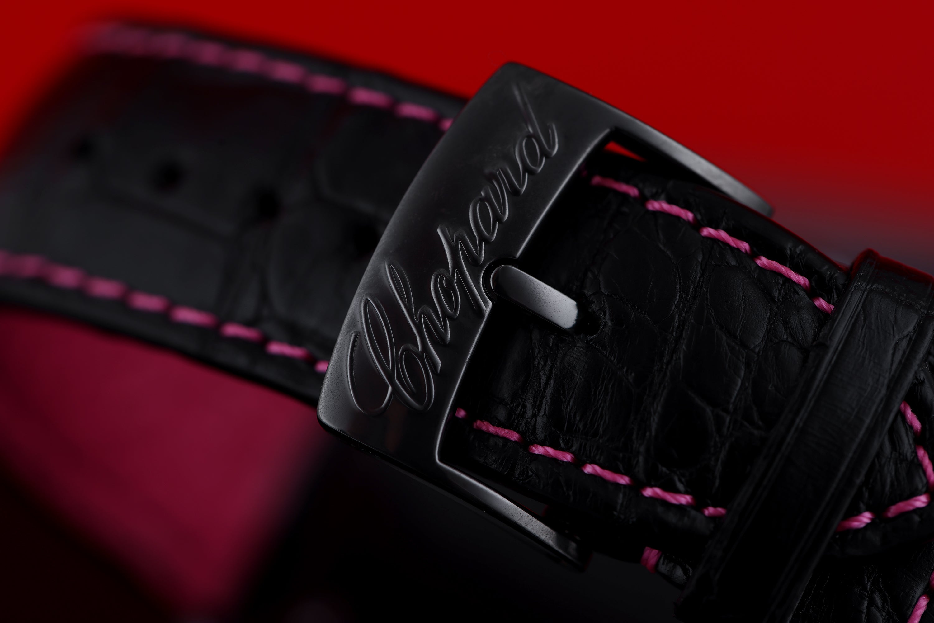 Chopard Happy Sport Chronograph | REF. 8515 | Black Ceramic | Diamonds & Pink Sapphires | 42mm | Quartz | 2000's | Box