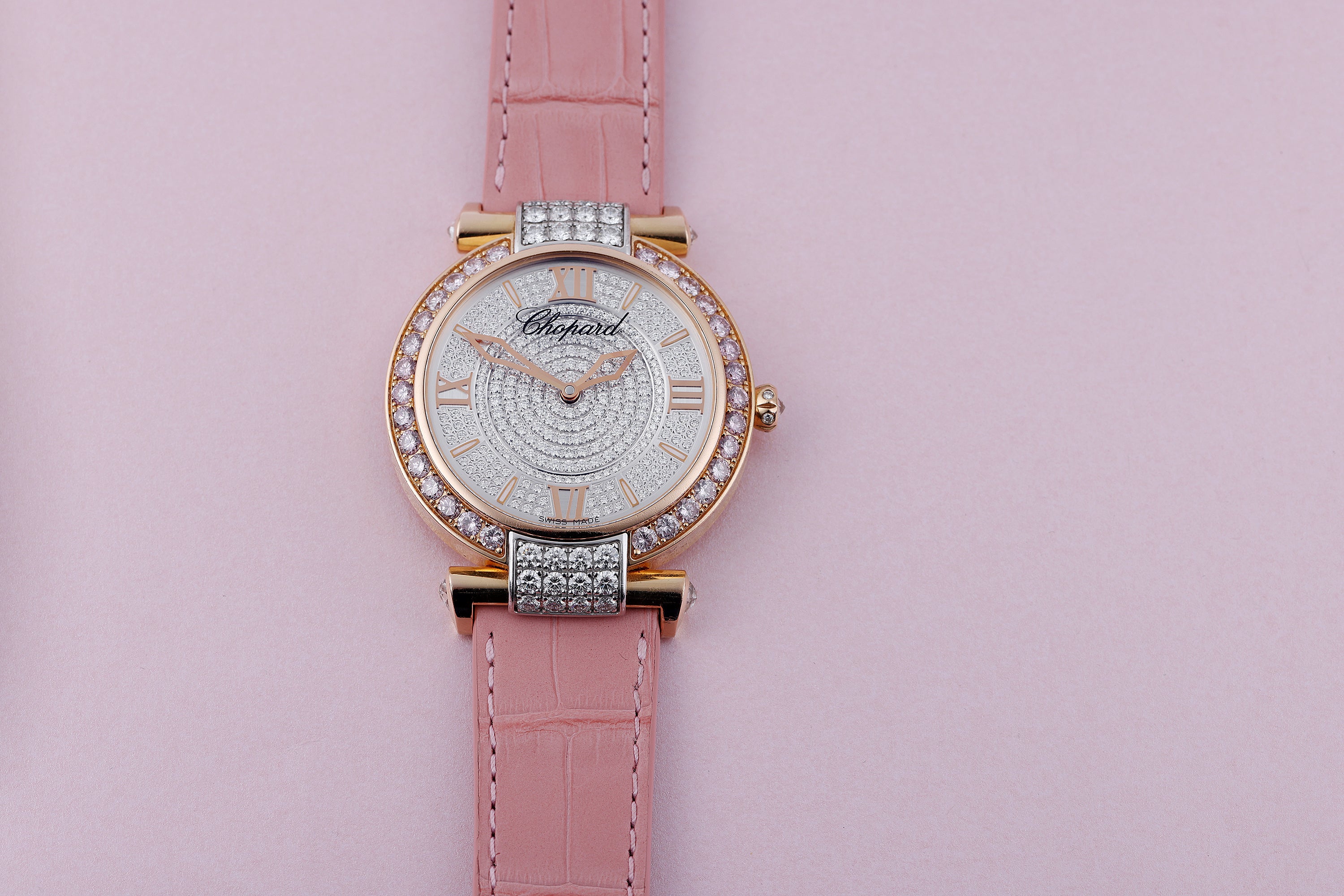 Chopard Happy Diamonds Ladies Watch | REF. 4239 | White & Pink Diamonds | 18k Rose Gold | 40mm