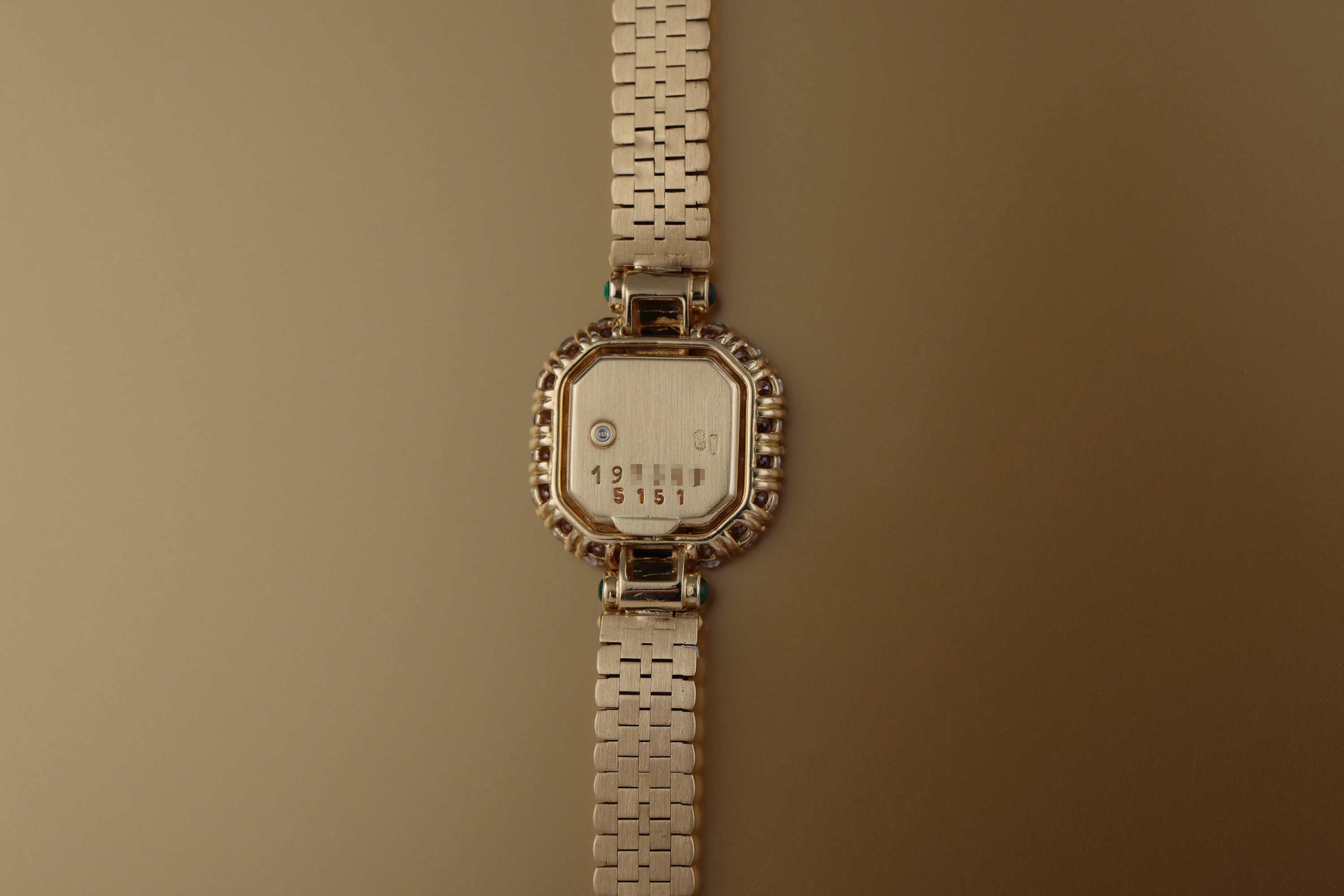 Chopard Vintage Lady's Wristwatch | REF. 5151 | Diamond's & Emerald's | Circa 1980s | Champagne Dial | 178mm | 18k Yellow Gold