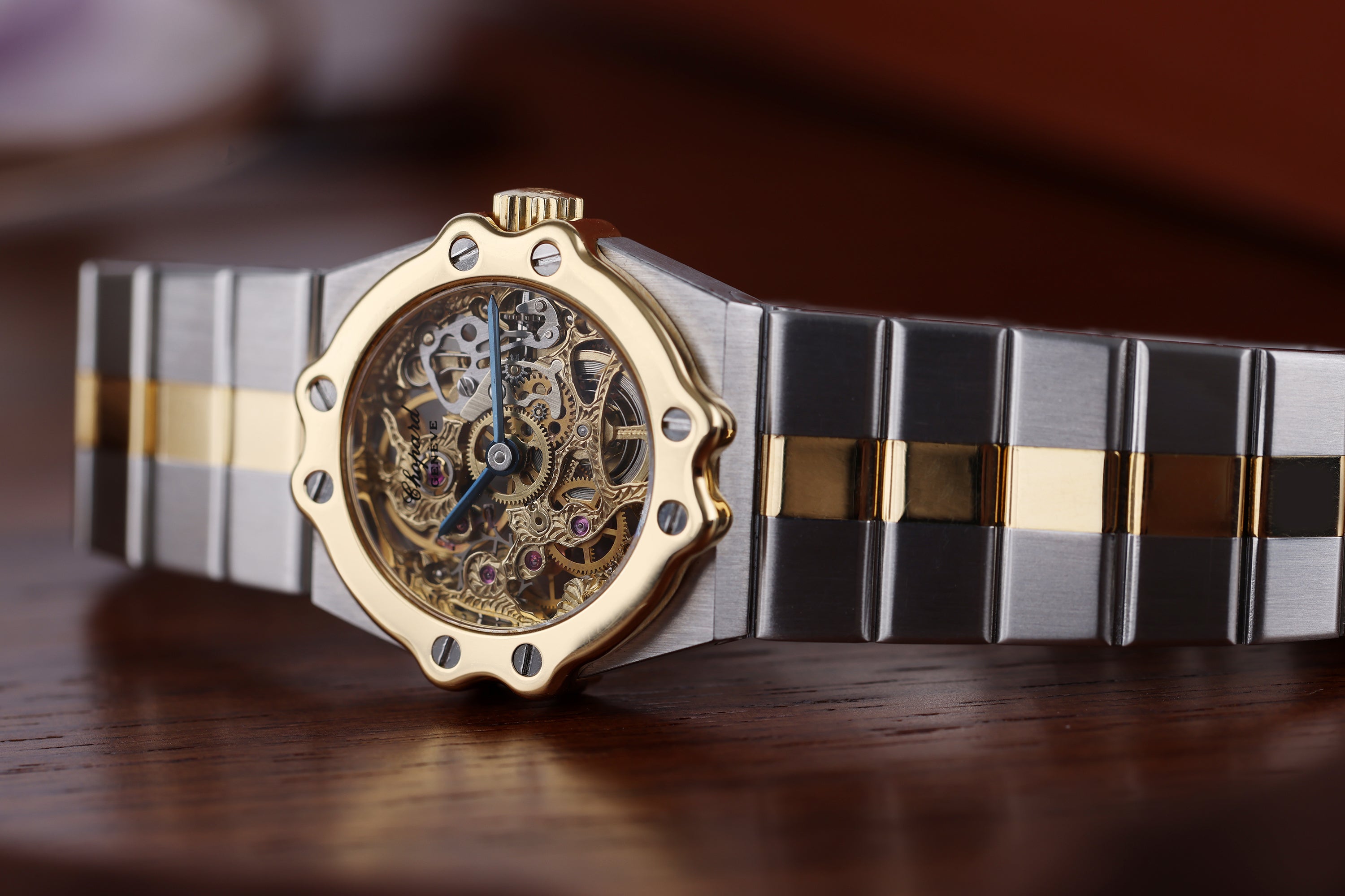 Rare Chopard St Moritz "Skeleton" | REF. 258024-4007 | Manual Wind | 24mm | Stainless Steel & 18k Yellow Gold | 1980's
