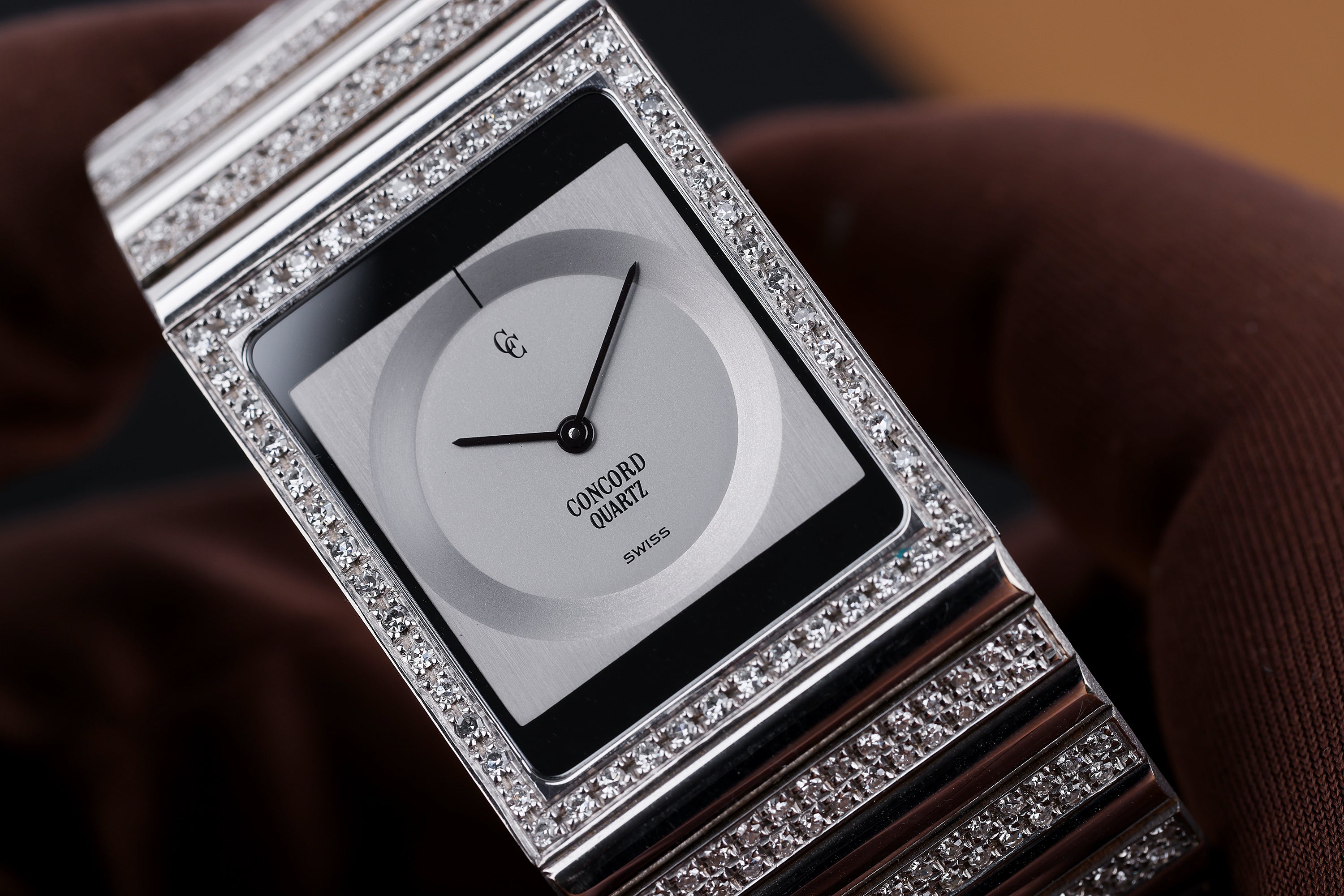 Unworn 1980's Concord Delirium | REF. 61 77 615 | Pave Diamonds | Quartz | 18k White Gold | 24.5mm