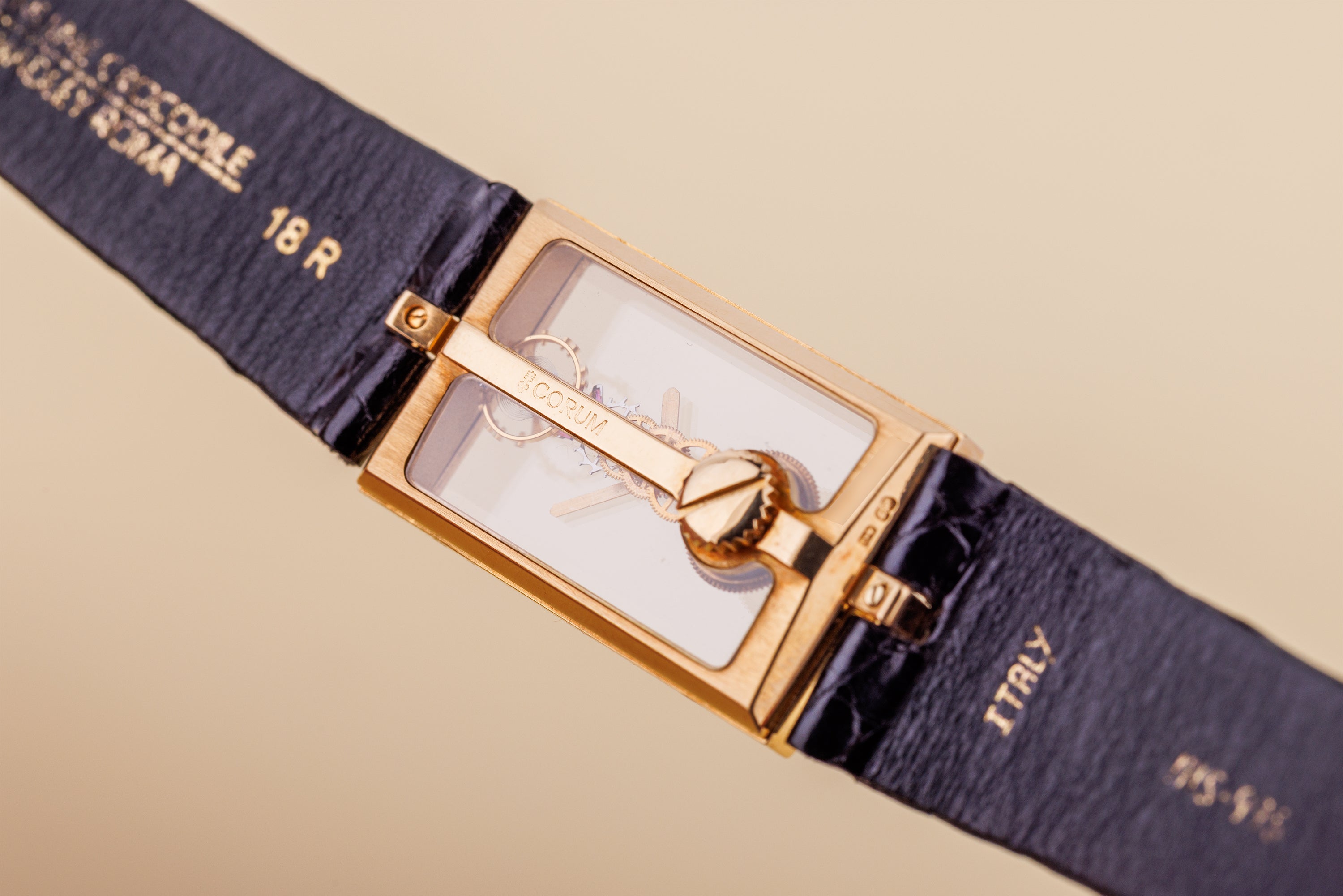 Corum Golden Bridge | REF. 13.206 | Skeletonised Dial | Diamond Bezel | 18k Yellow Gold | 20mm | Manual Wind | 1990's