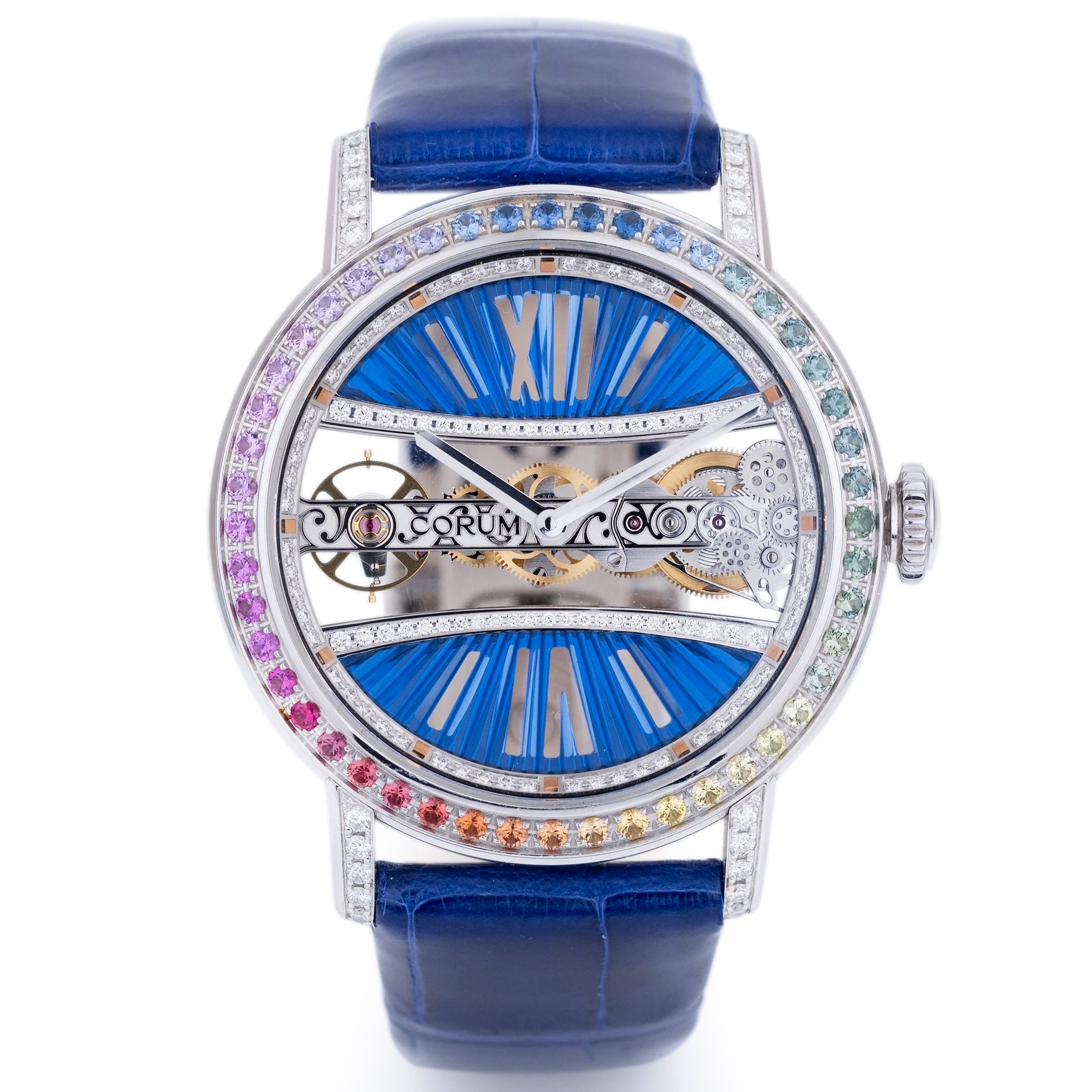 Corum Golden Bridge 39 | REF. B113/03852 | 18k White Gold | Diamond & Rainbow Bezel