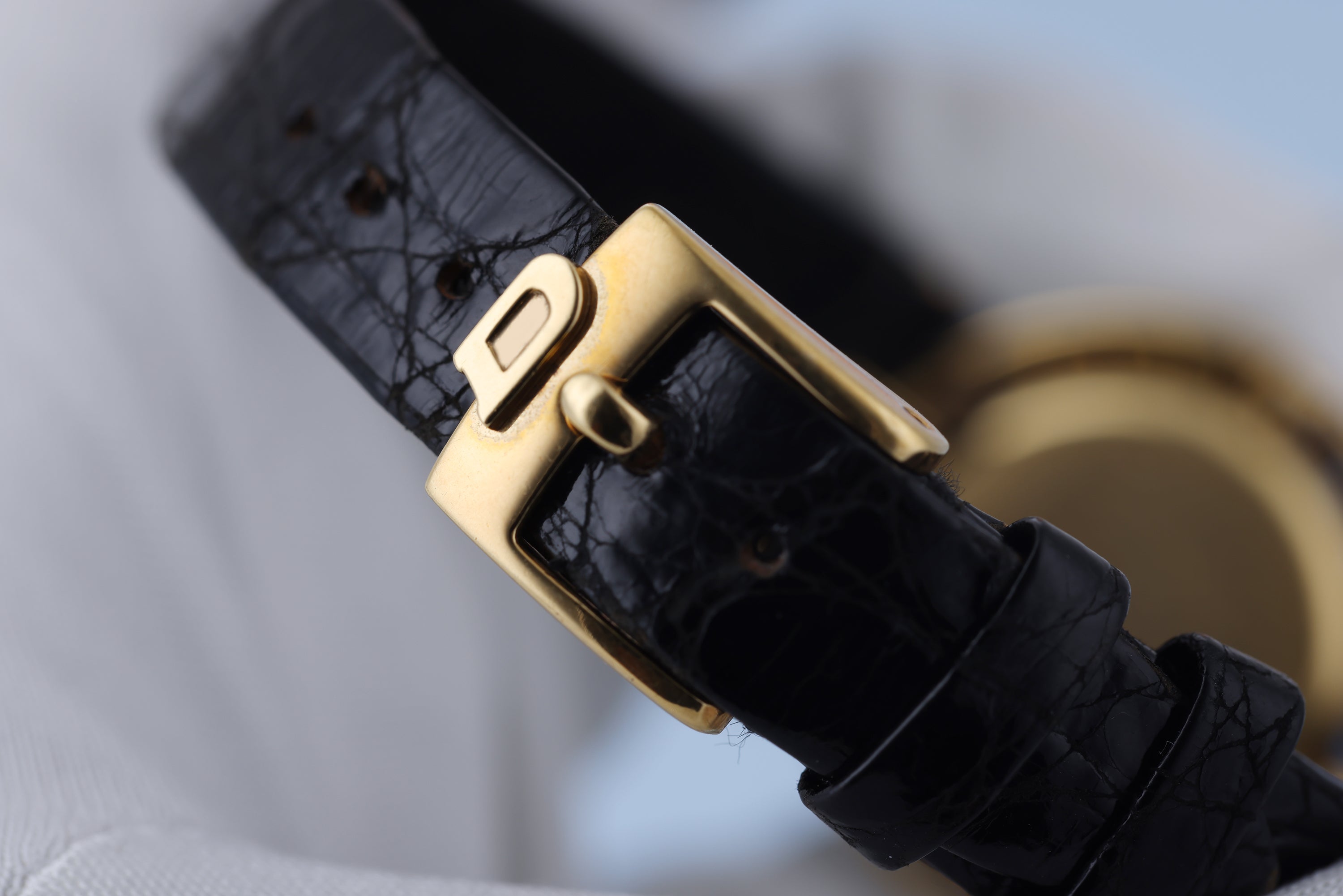 DeLaneau 1980s Vintage Ladies Watch Retailed by Kutchinsky | Pavé Diamond Dial | Sapphire Bezel | 24mm | 1990s