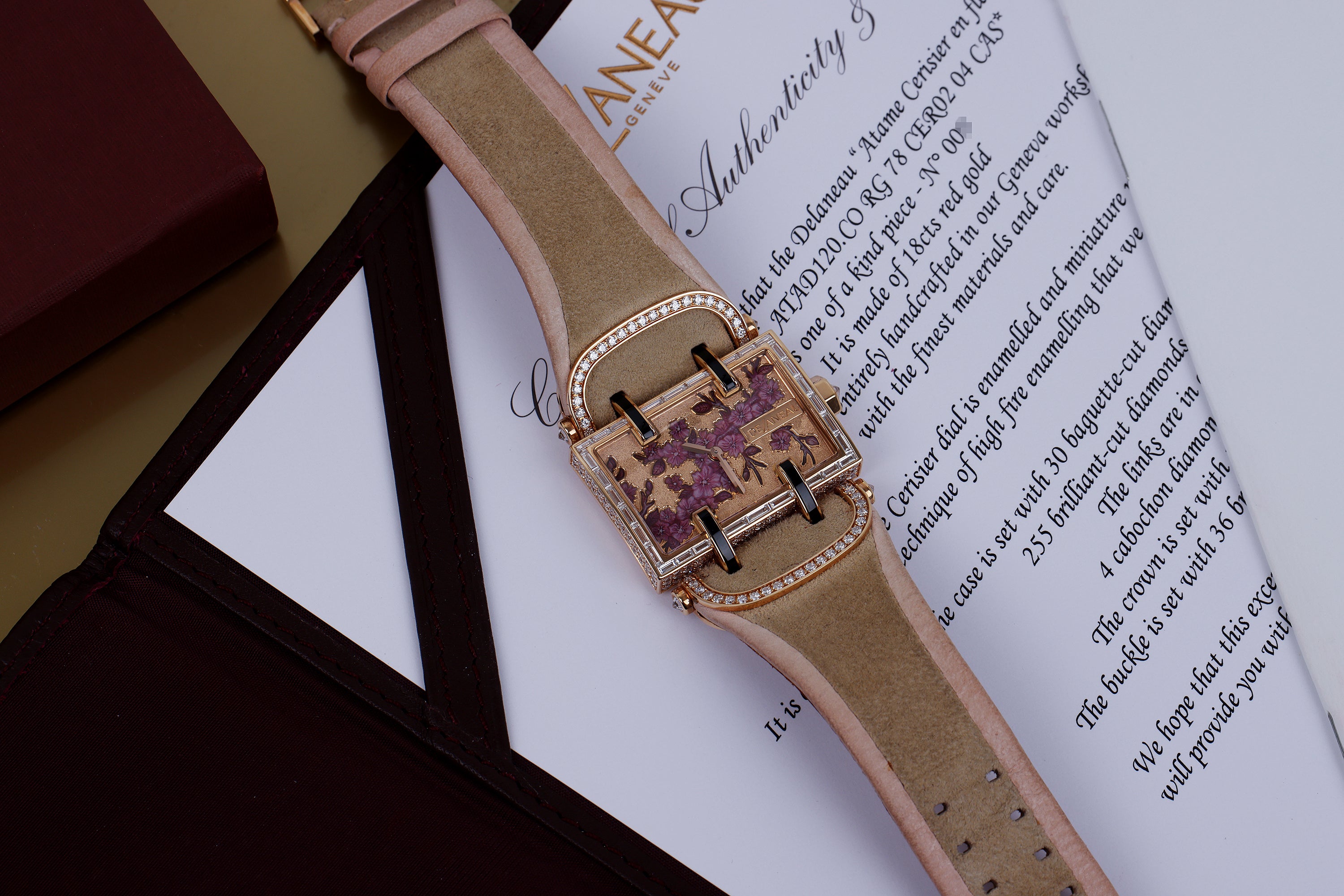 DeLaneau | Atame Cerisier en fleurs | REF. ATAD120.CO RG 78 CER02 04 CAS | Piece Unique | 18k Rose Gold | Box & Papers | RRP £119,900