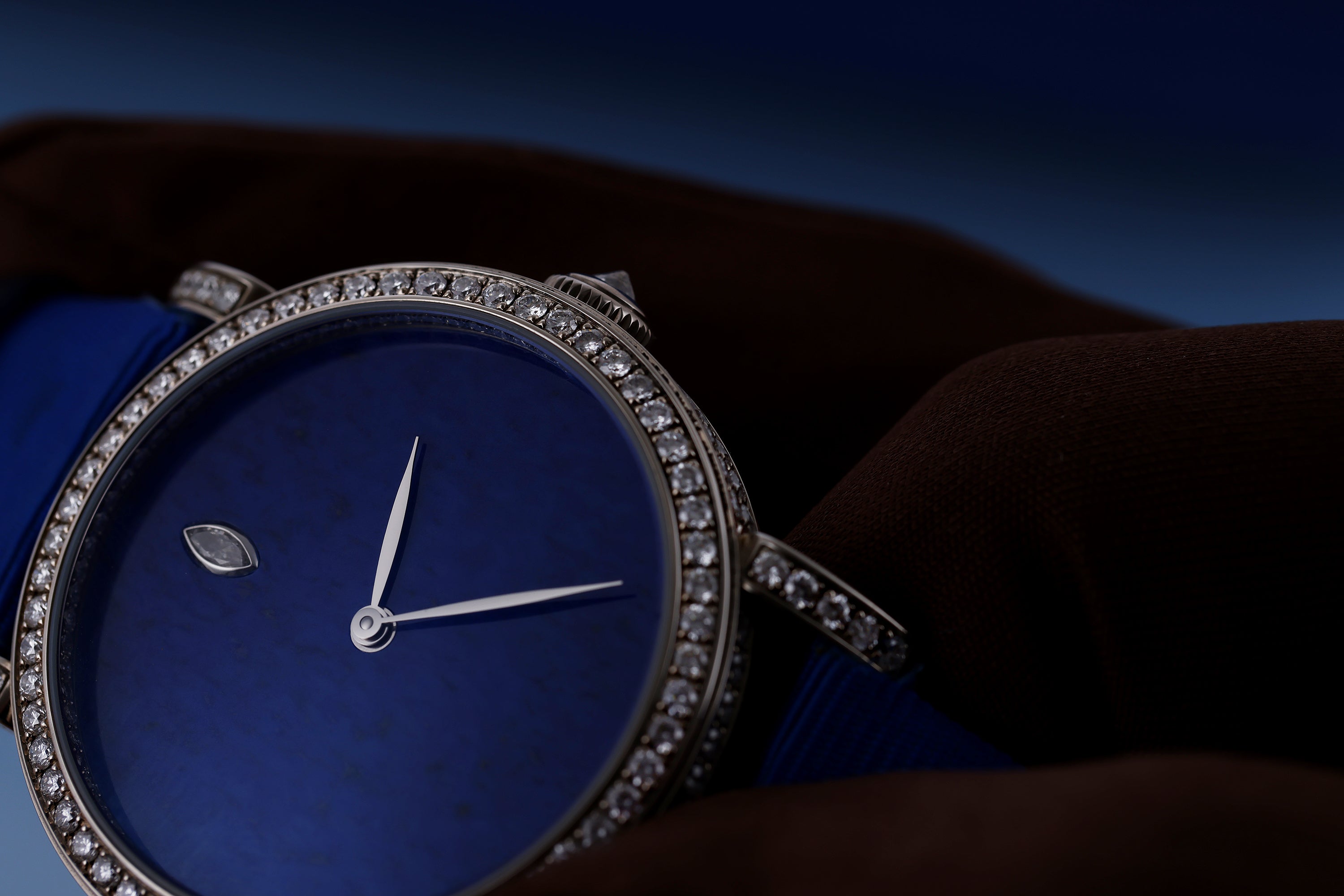 DeLaneau | Rondo 36 Lapis Lazuli | REF. RON36105 WG PIE01 | Piece Unique | 18k White Gold | Box & Papers | RRP £46,350