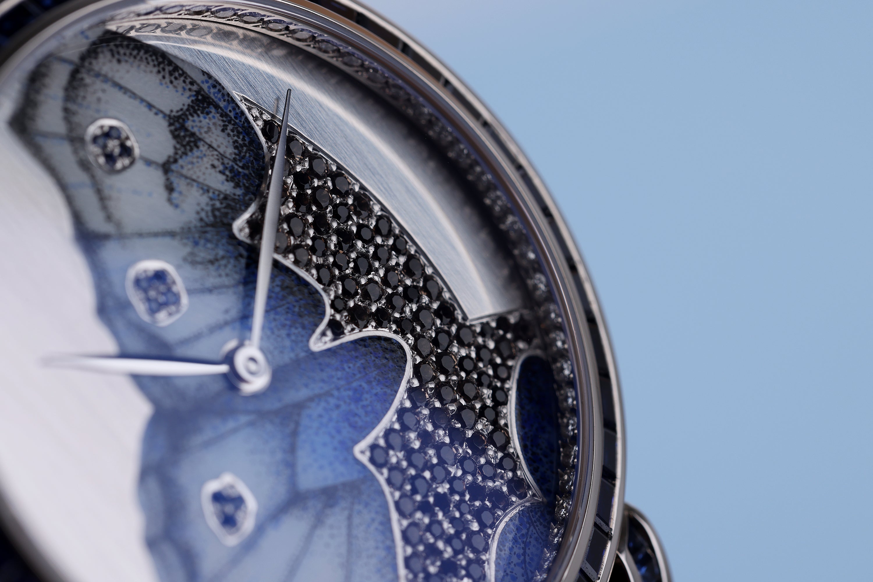 DeLaneau | Rondo 36 Blue Butterfly Wing | REF. RON36123 WG PAP02 | Piece Unique | 18k White Gold | Box & Papers | RRP £85,900