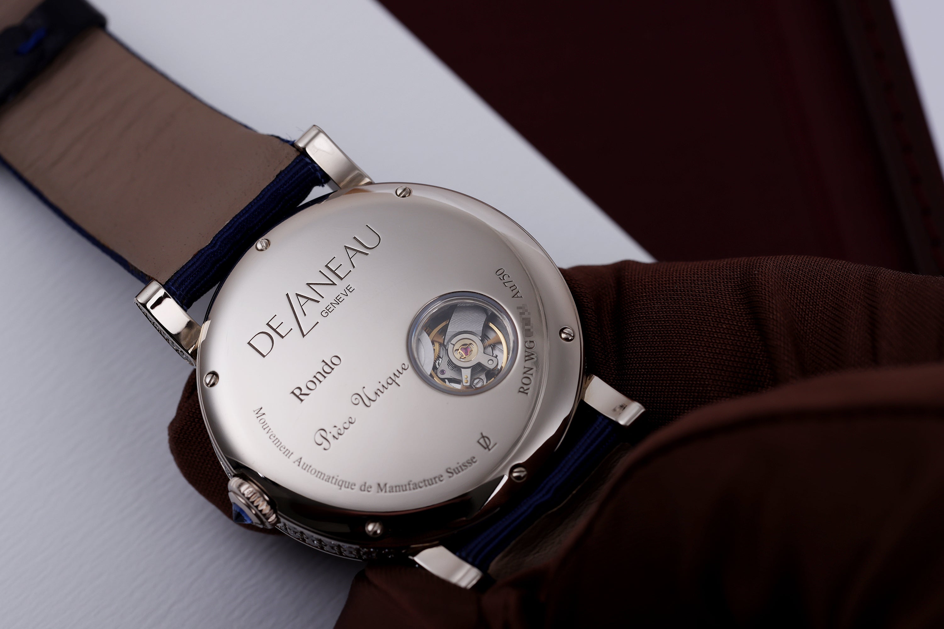 DeLaneau | Rondo 36 Blue Butterfly Wing | REF. RON36123 WG PAP02 | Piece Unique | 18k White Gold | Box & Papers | RRP £85,900