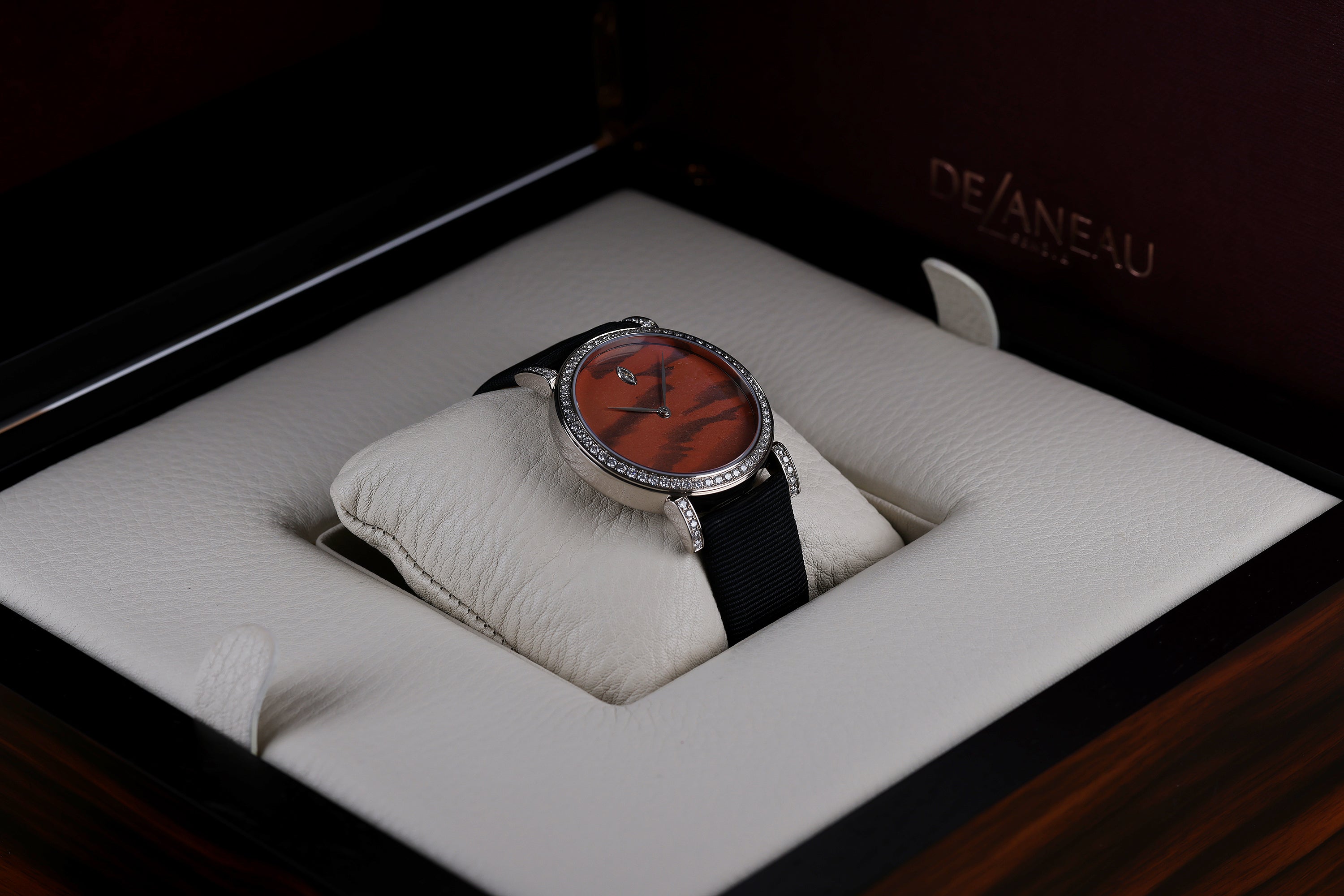 DeLaneau | Rondo 36 Zebra Stone | REF. RON36001 WG PIE07 | Piece Unique | 18k White Gold | Box & Papers | RRP £32,400