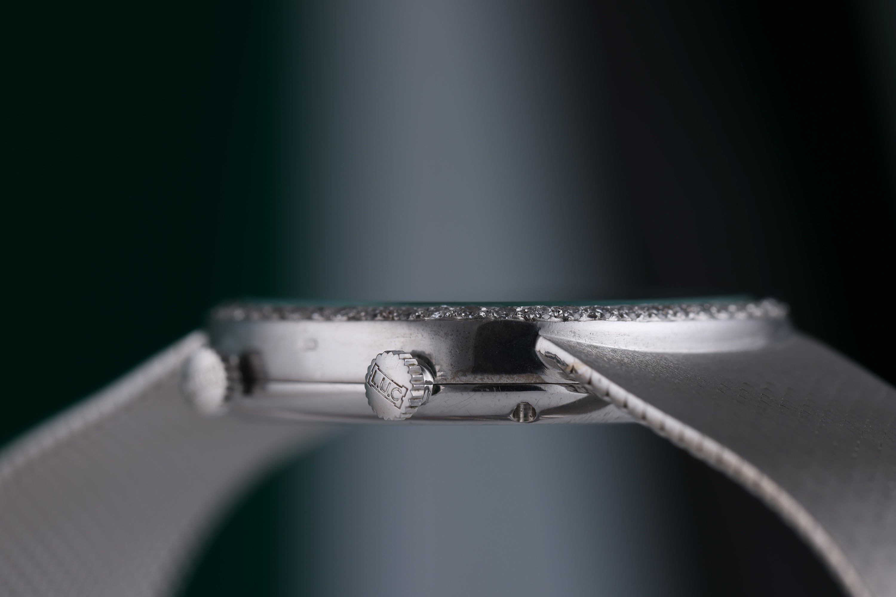 Chopard Dual Time Watch | Malachite Dial | Diamond Dial & Bezel | REF. 2104 1 | 18k White Gold | 30.5mm | 1980's