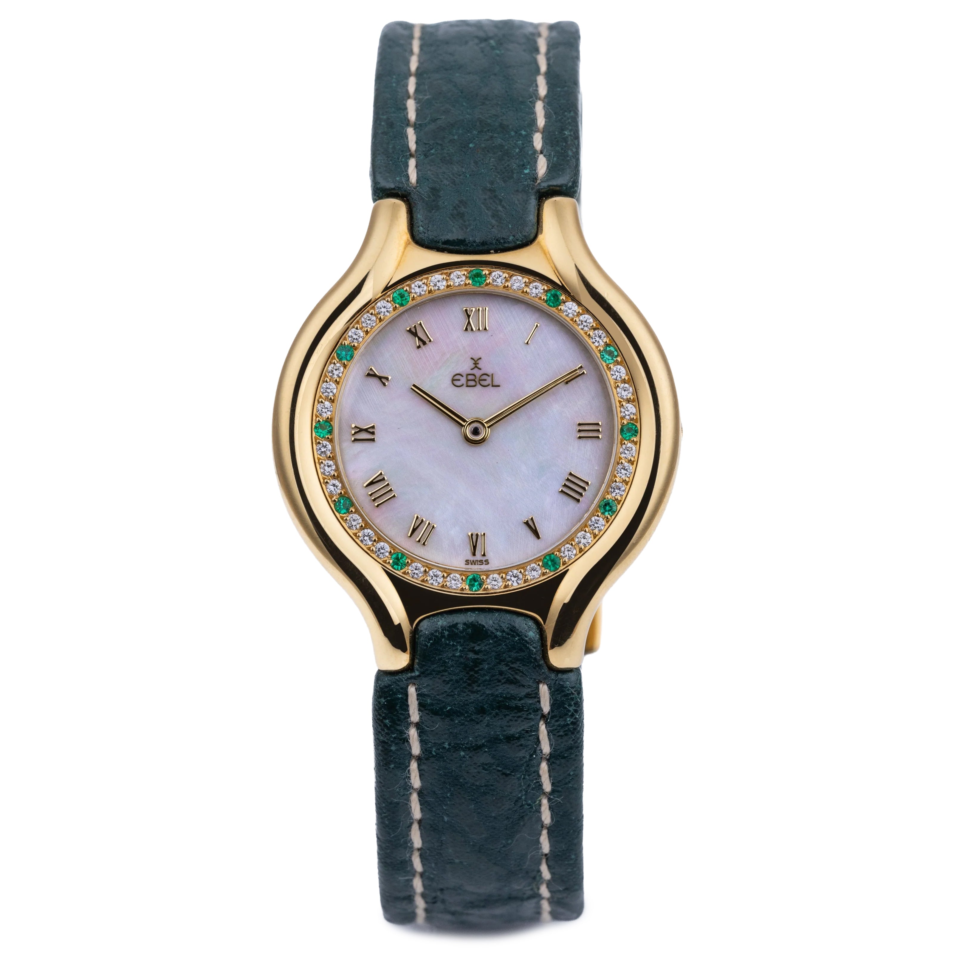 Ebel Beluga | REF. 885940 | Diamond & Emerald Bezel | Mother of Pearl Dial | 18k Yellow Gold | Circa 1990's