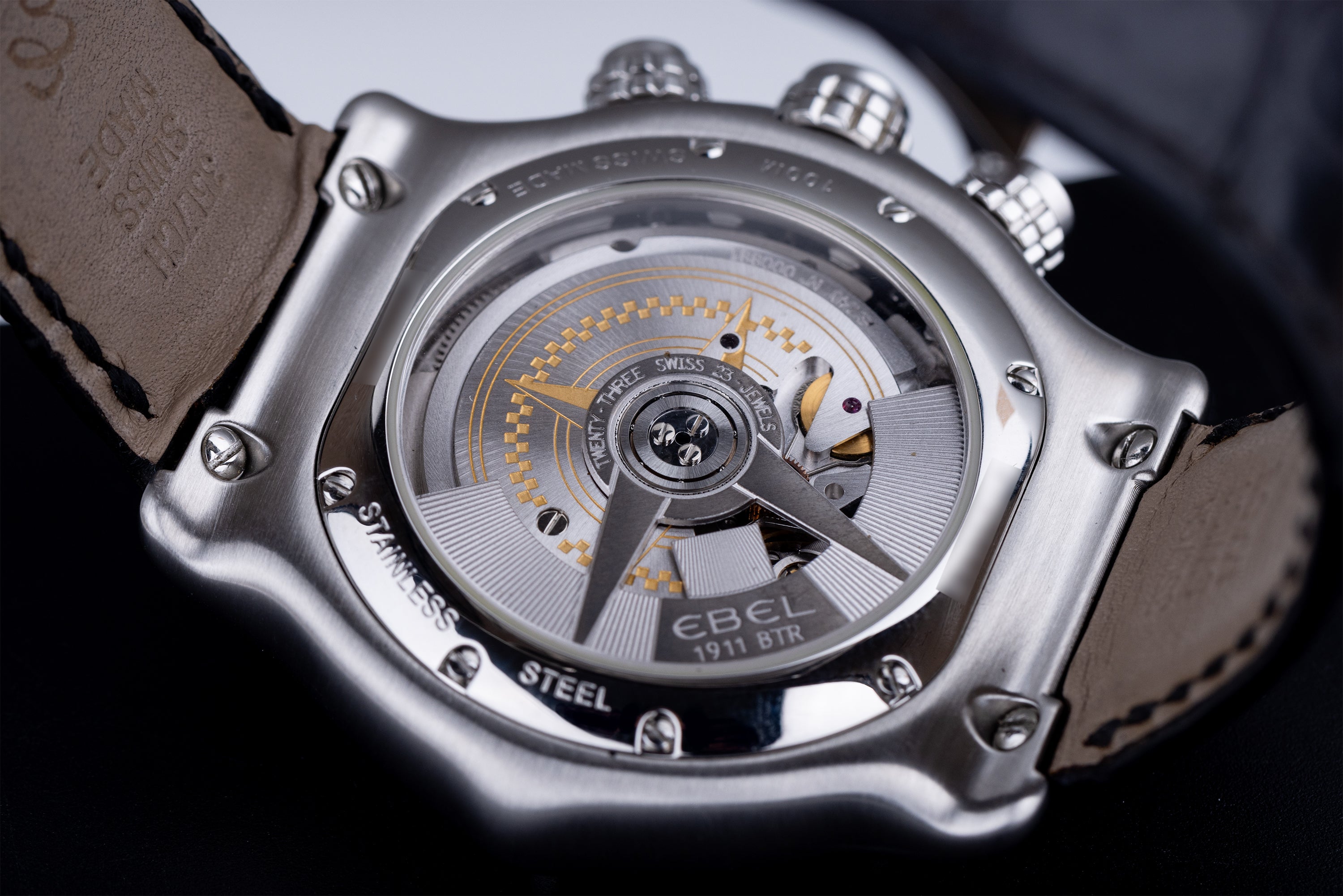 Ebel 1911 BTR | REF. E 9240L70 | Black Dial | Date & GMT Display | Stainless Steel | 45mm