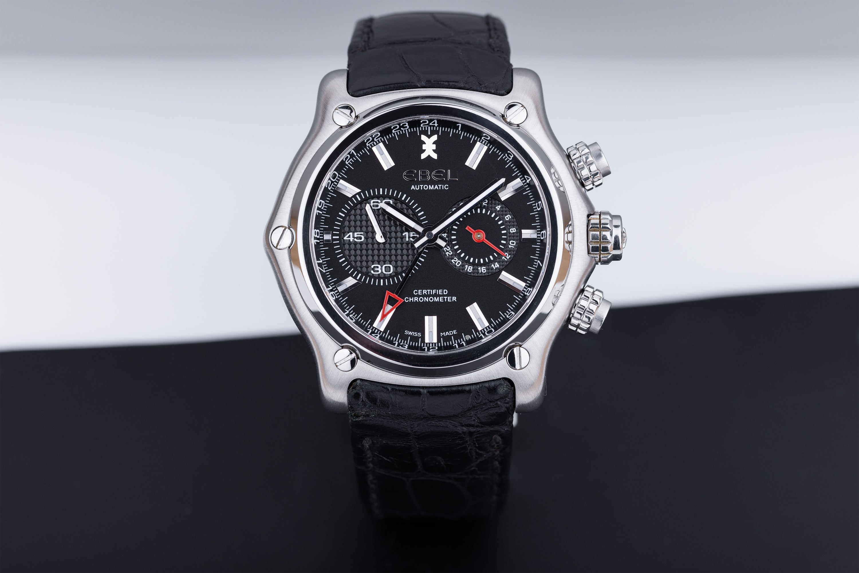 Ebel 1911 BTR | REF. E 9240L70 | Black Dial | Date & GMT Display | Stainless Steel | 45mm