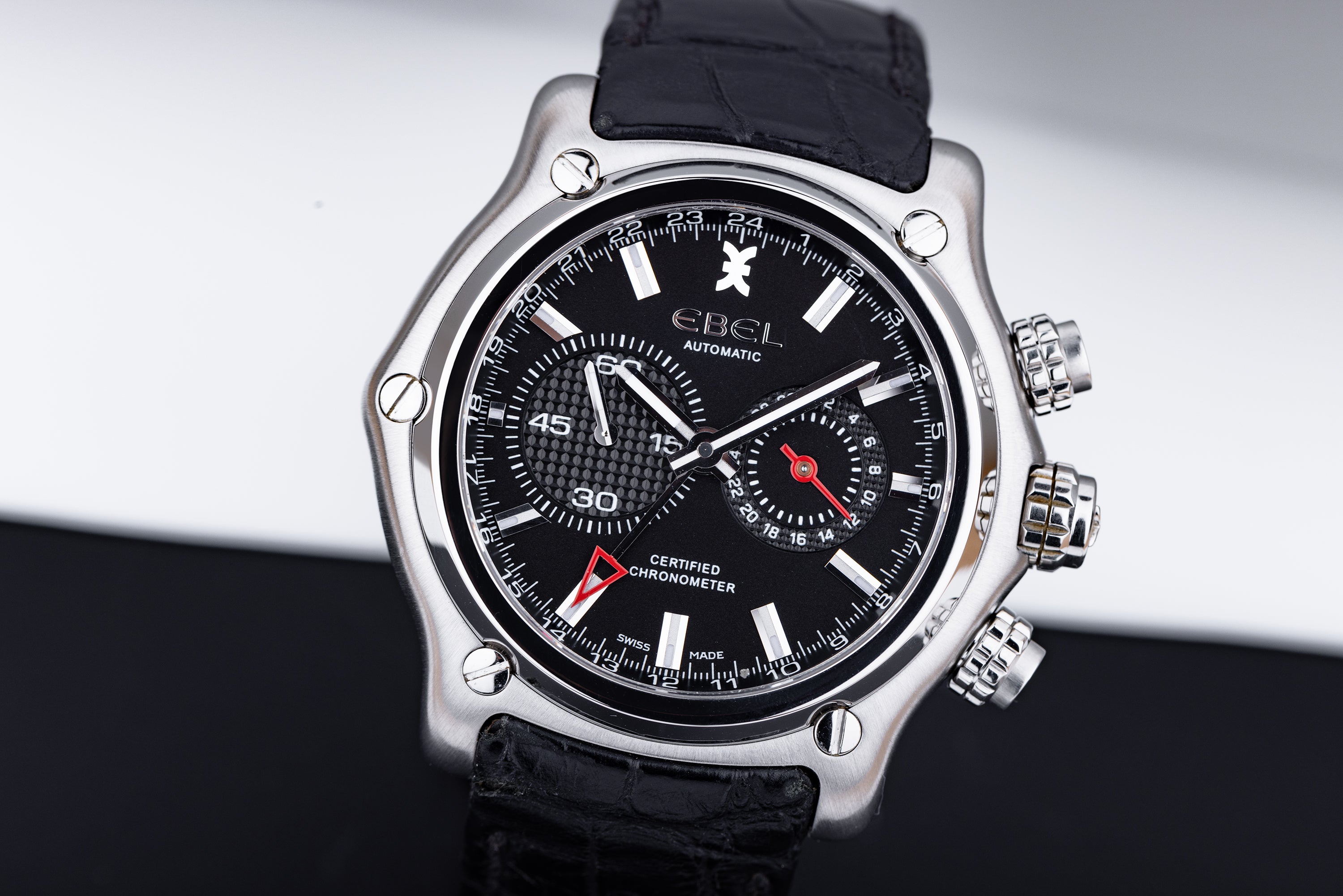 Ebel 1911 BTR | REF. E 9240L70 | Black Dial | Date & GMT Display | Stainless Steel | 45mm